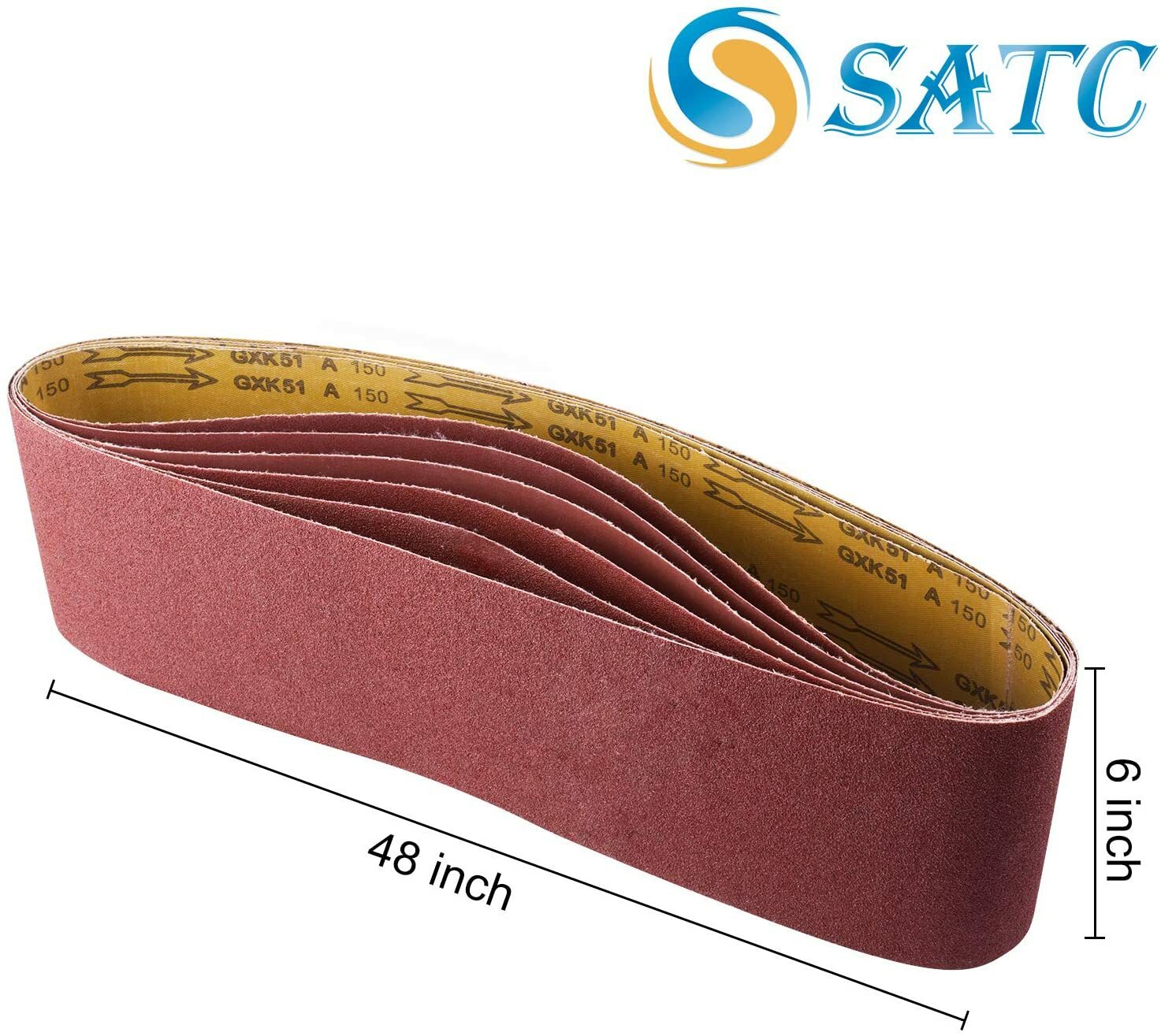 6 PACK 6×48 inch Sanding Belts 60 80 120 150 240 400 Grit Belt Sander Sandpaper