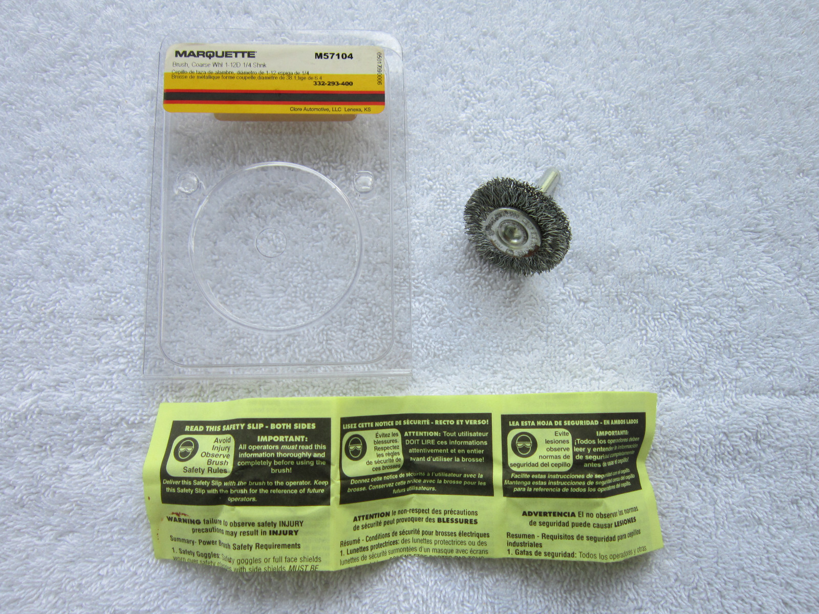 Marquette – Coarse Wire Wheel Brush [1.5″ Diameter – 1/4″ Shank] (Model M57104)