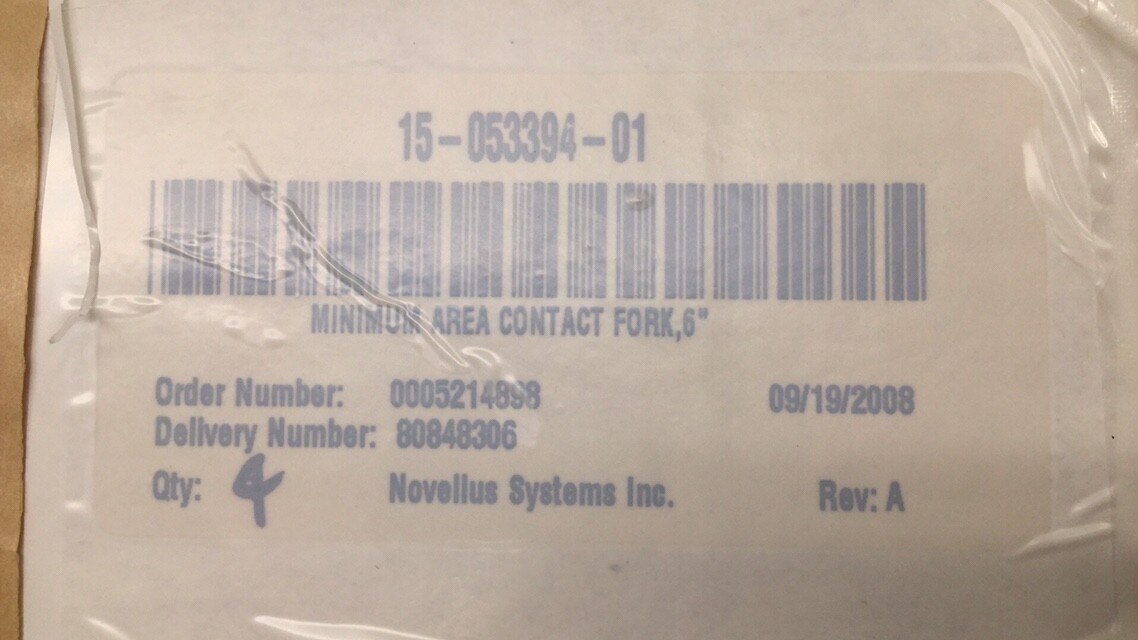 Novellus Type 15-053394-01 Ceramic Fork Finger 7-5/8″ OAL Min Area Contact 6″