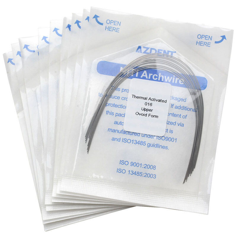 AZDENT Dental Orthodontic Heat Thermal Activated NITI Arch Wires Ovoid/Nature