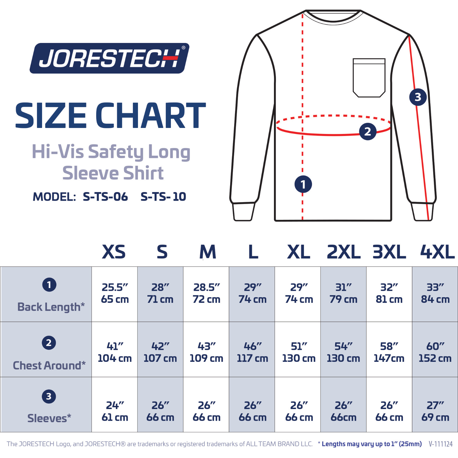 5 pack Safety Long sleeve Shirt with external Convenience Pocket