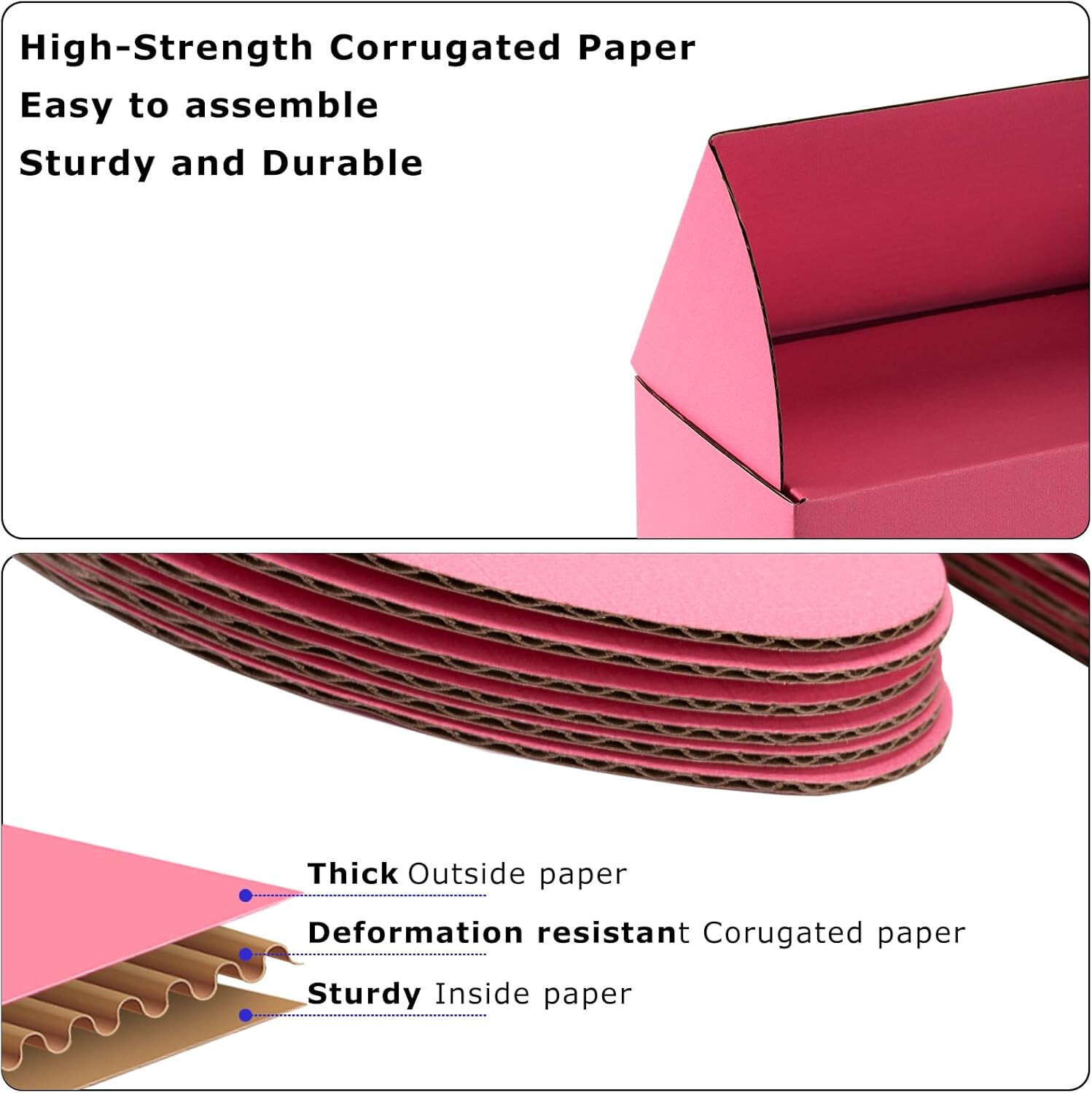 Pink/Black Shipping Boxes 25 Pack Small Cardboard Corrugated Mailer Boxes