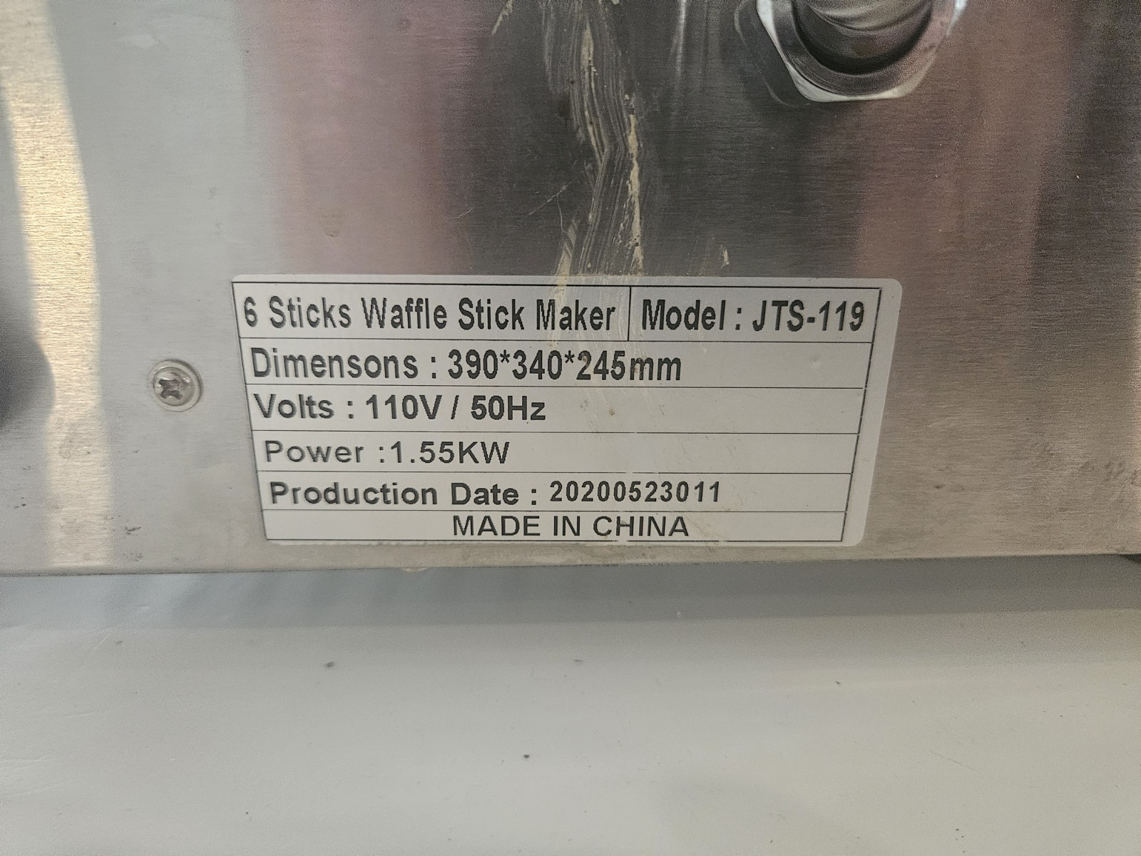 Waffle Dog Maker – JTS-119 – 110V for Truck Or Stand