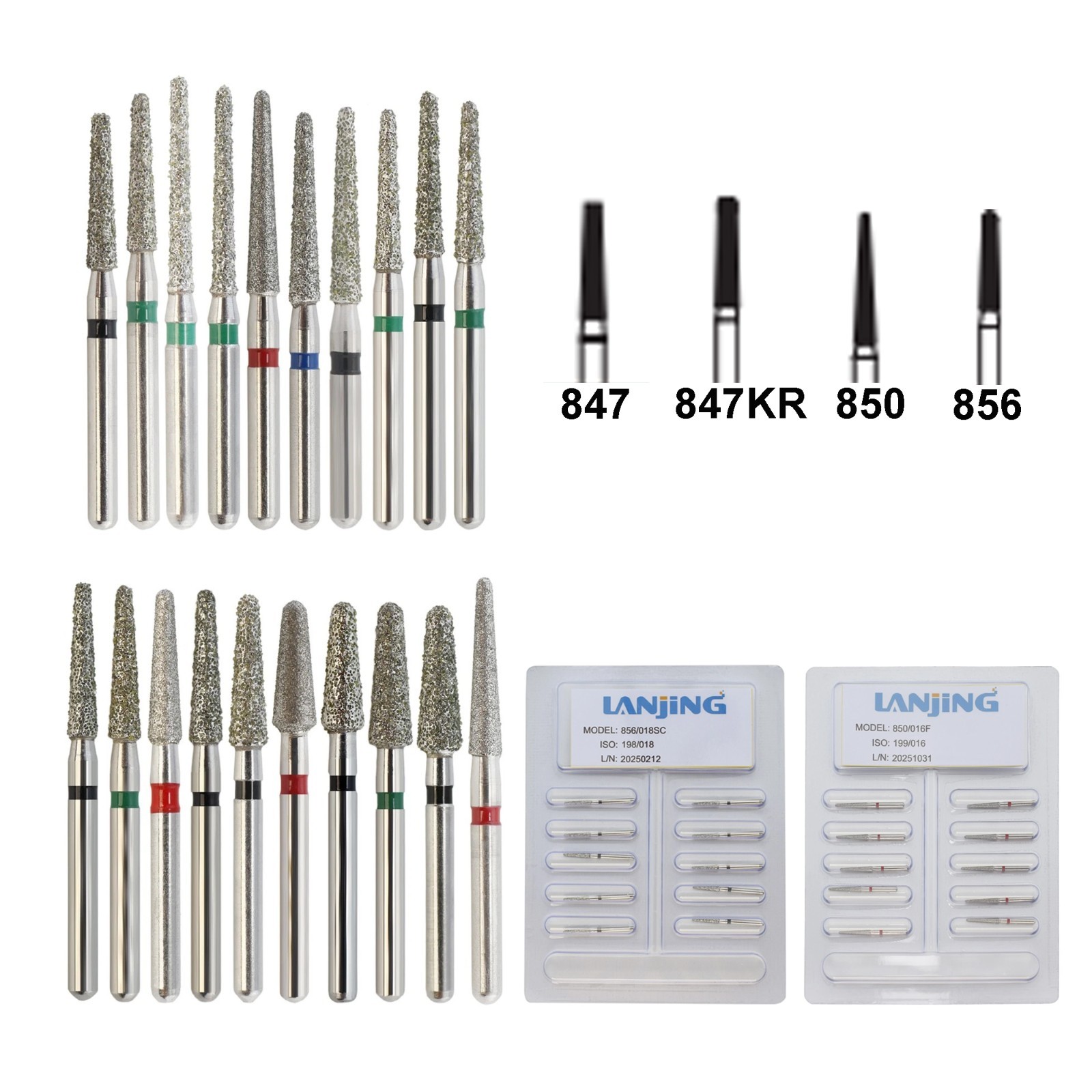 Diamond Burs Dental Zirconia Cutter Diamond Bur FG Football Round End Taper Pear
