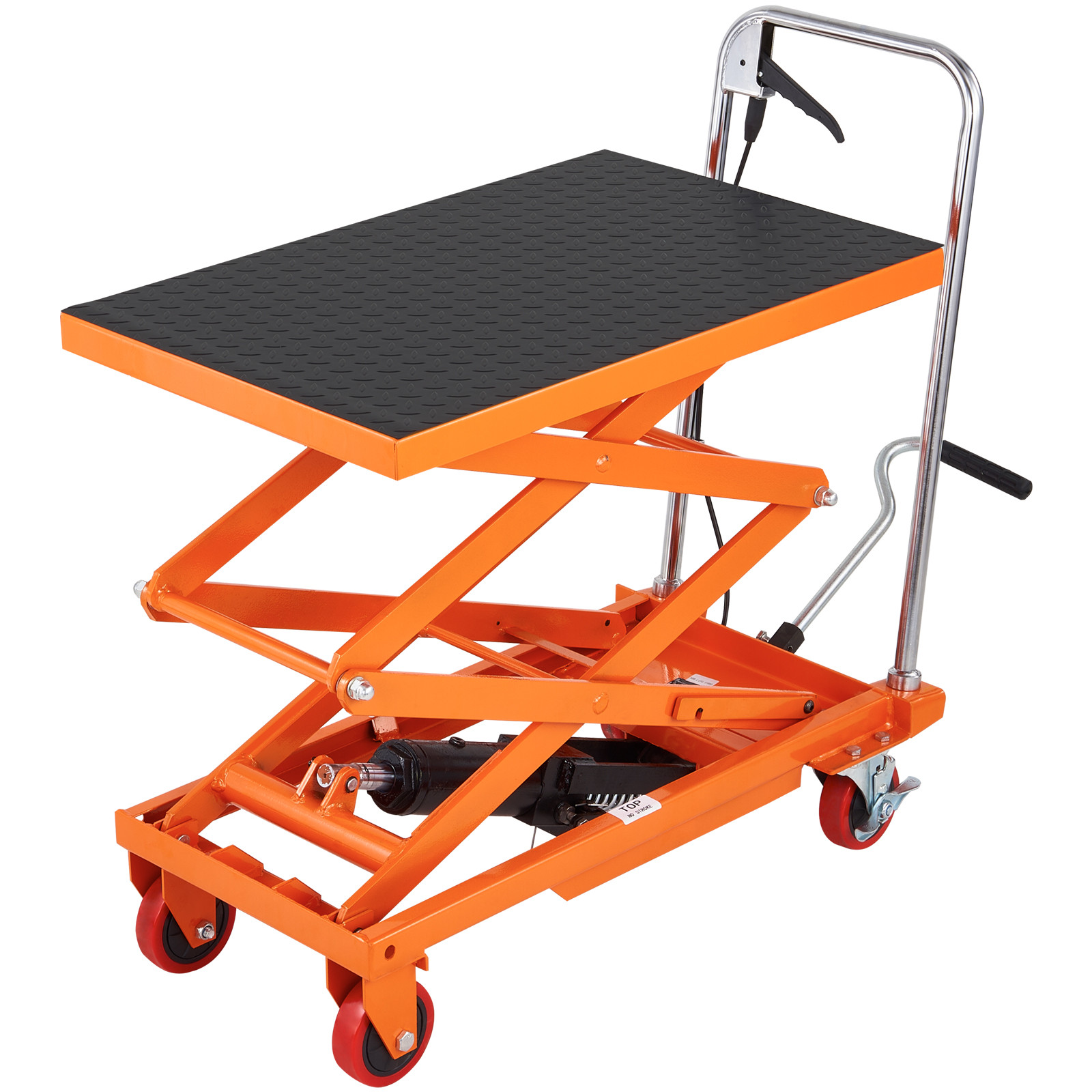 VEVOR Hydraulic Lift Table Cart 330 lbs Manual Double Scissor Lift Table 50″