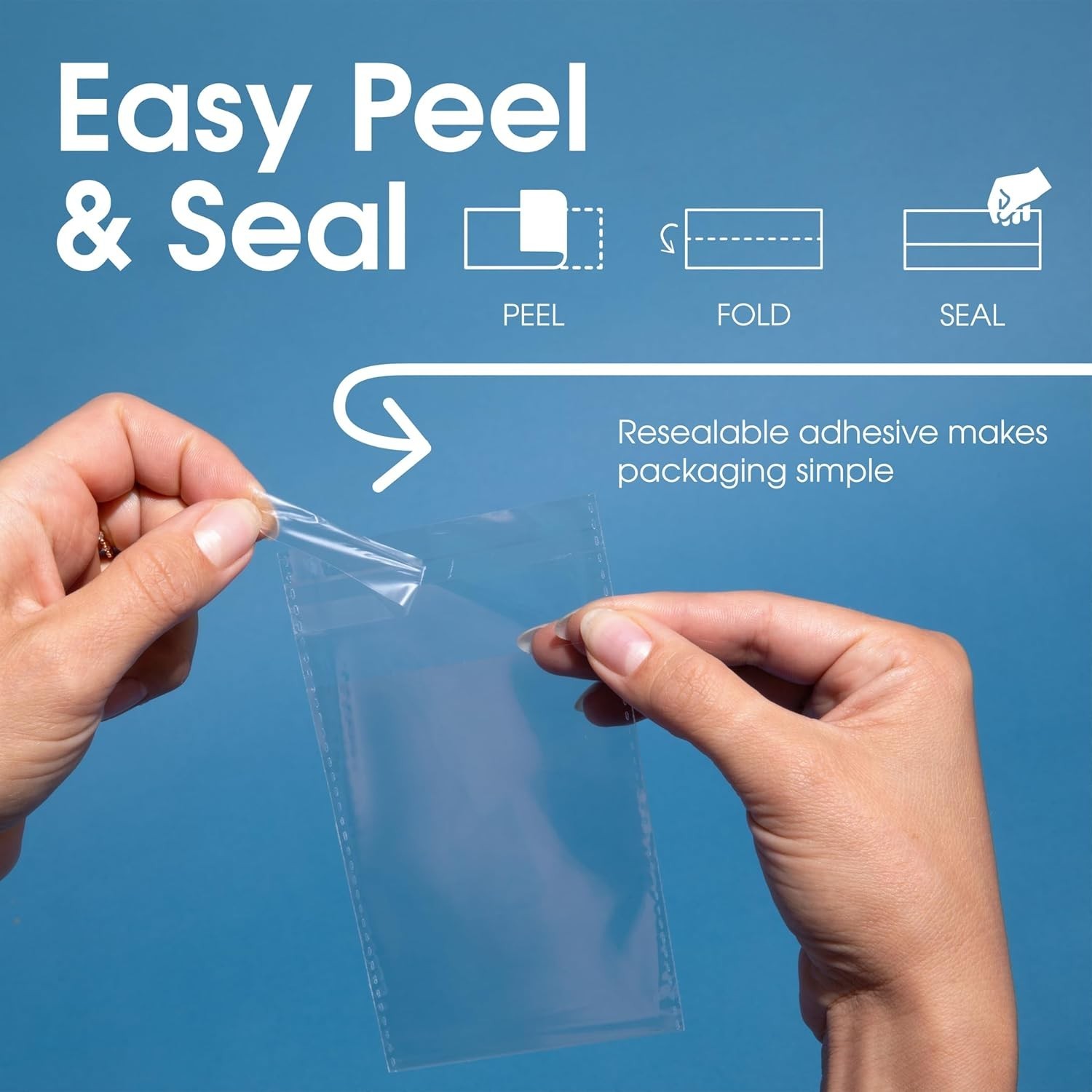 12″ X 15″ Self-Sealing Cellophane Bags 100 Count Clear Poly Packaging for Clo…