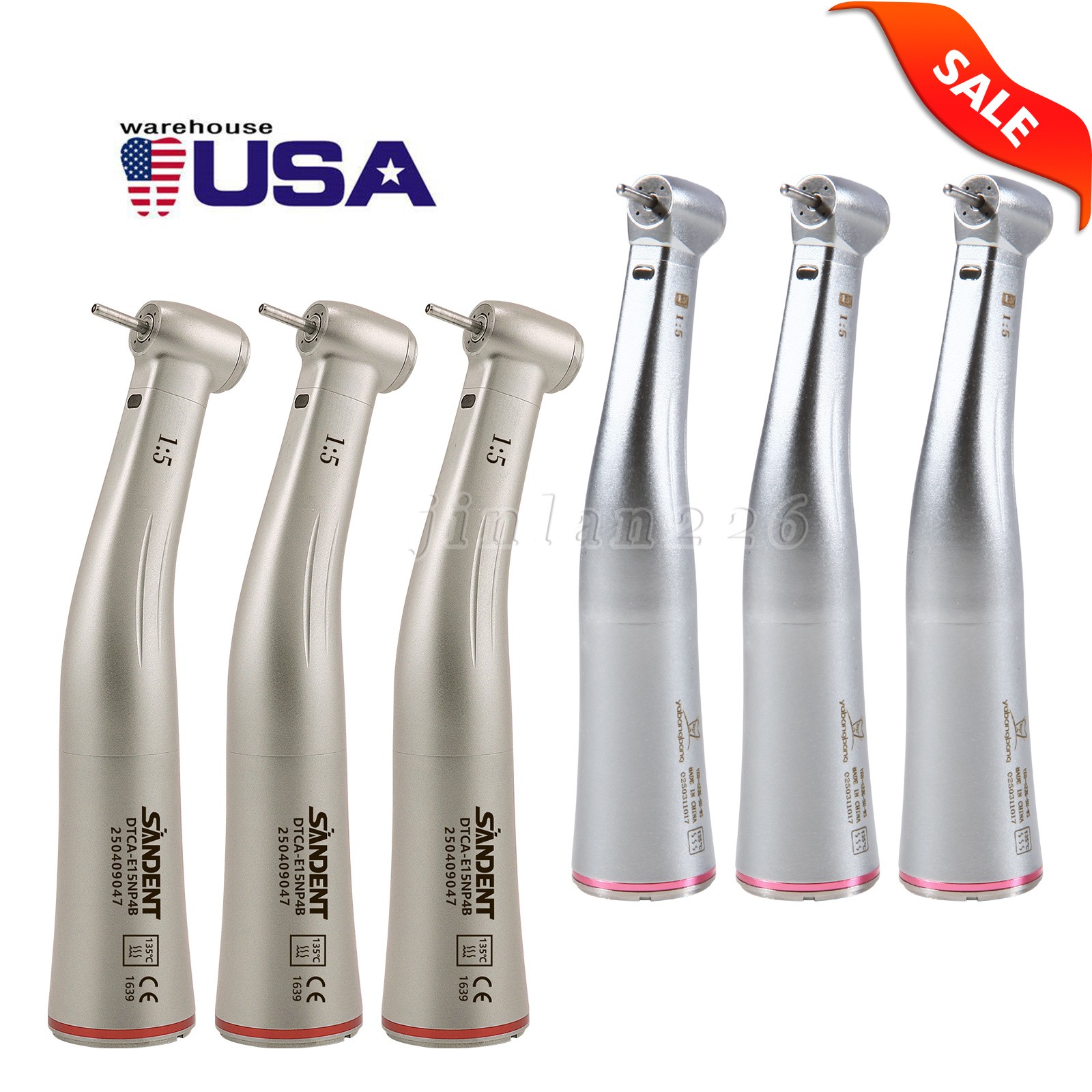 Dental 1:5 Increasing LED Fiber Optic Contra Angle Handpiece for NSK Ti-Max X95L