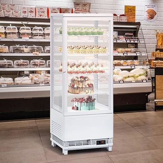 3.5 Cu Ft Commercial Display Fridge Double Glass Door For Outdoor Kitchen White