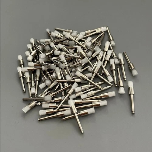 100 Pcs Dental Disposable White Nylon Polishing Flat Latch Polisher Prophy Brush
