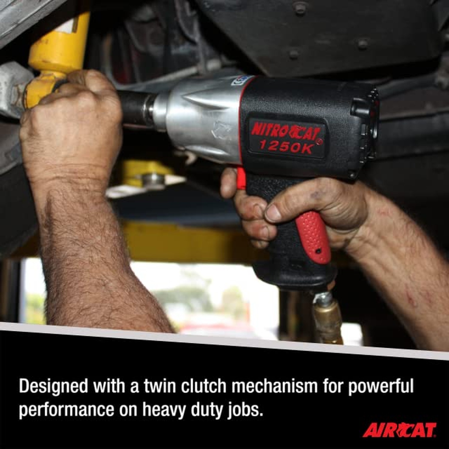 AIRCAT Pneumatic Tools 1250-K 1/2-inch NITROCAT Composite Twin Clutch Impact …