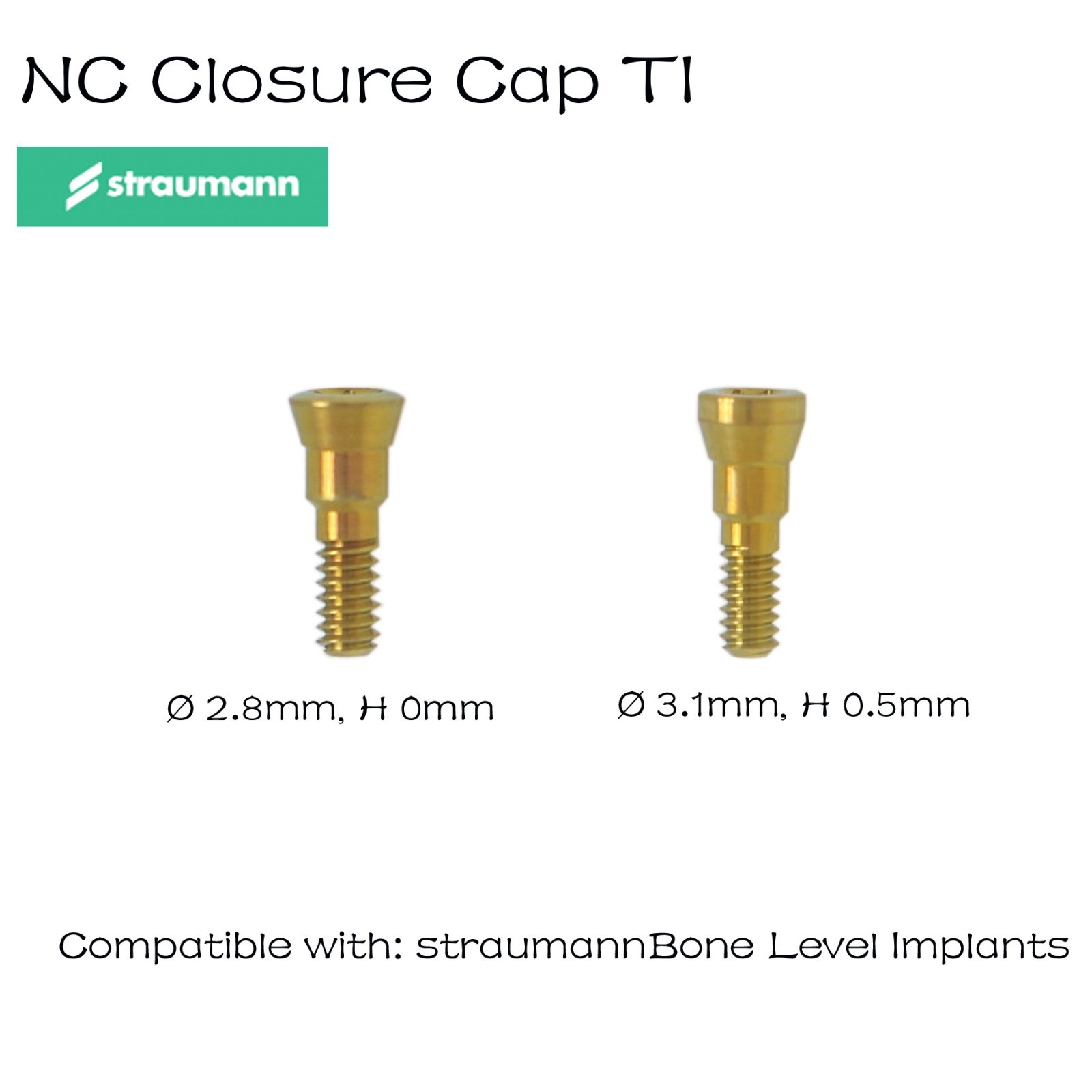 5Pcs Dental NC/RC Healing Abutment Closure Cap B0ne Level Ti Fits ITI Straumann