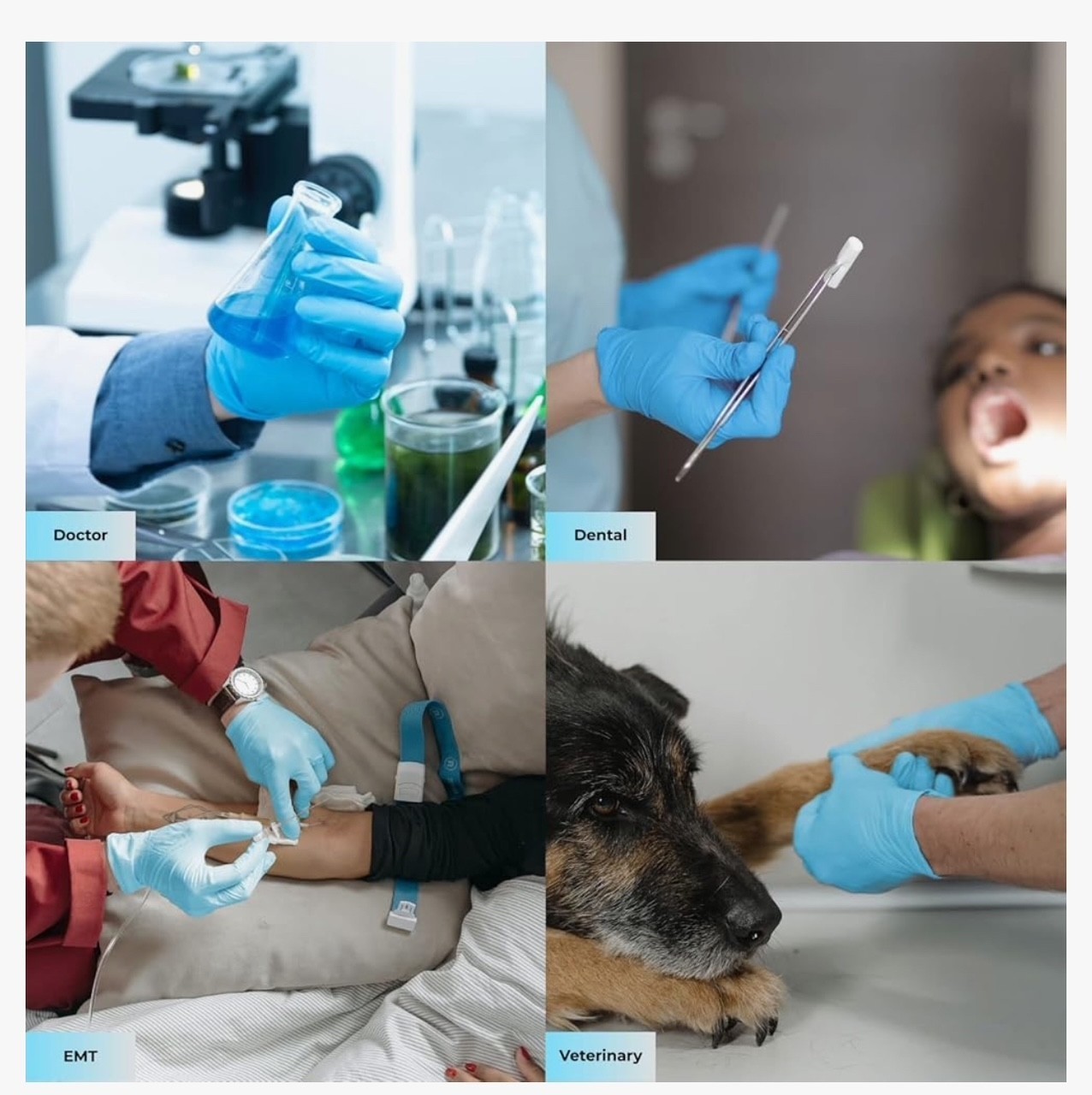 1000 ct Blue Nitrile Disposable Gloves Powder Free