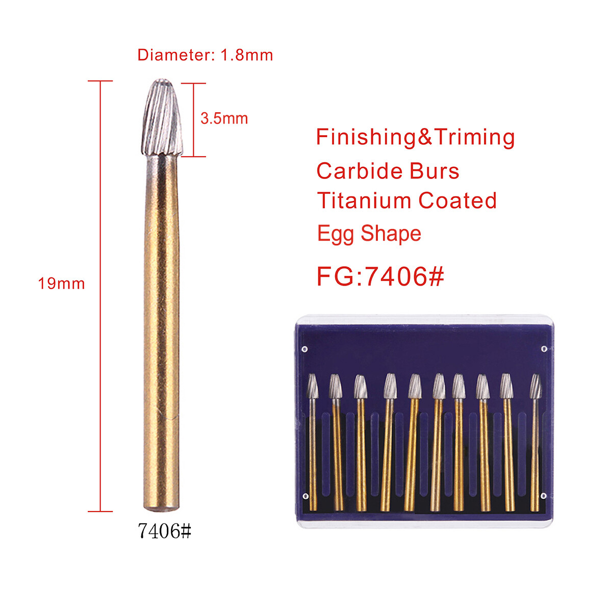 Dental Tungsten Carbide Burs FG Polishing Drills Trimming/Finishing Polishers