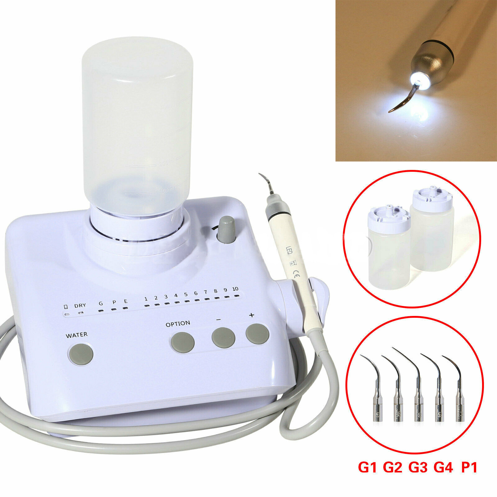 Dental Ultrasonic Piezo Scaler w/ Auto Water Supply Bottle Tooth Whitening Tools