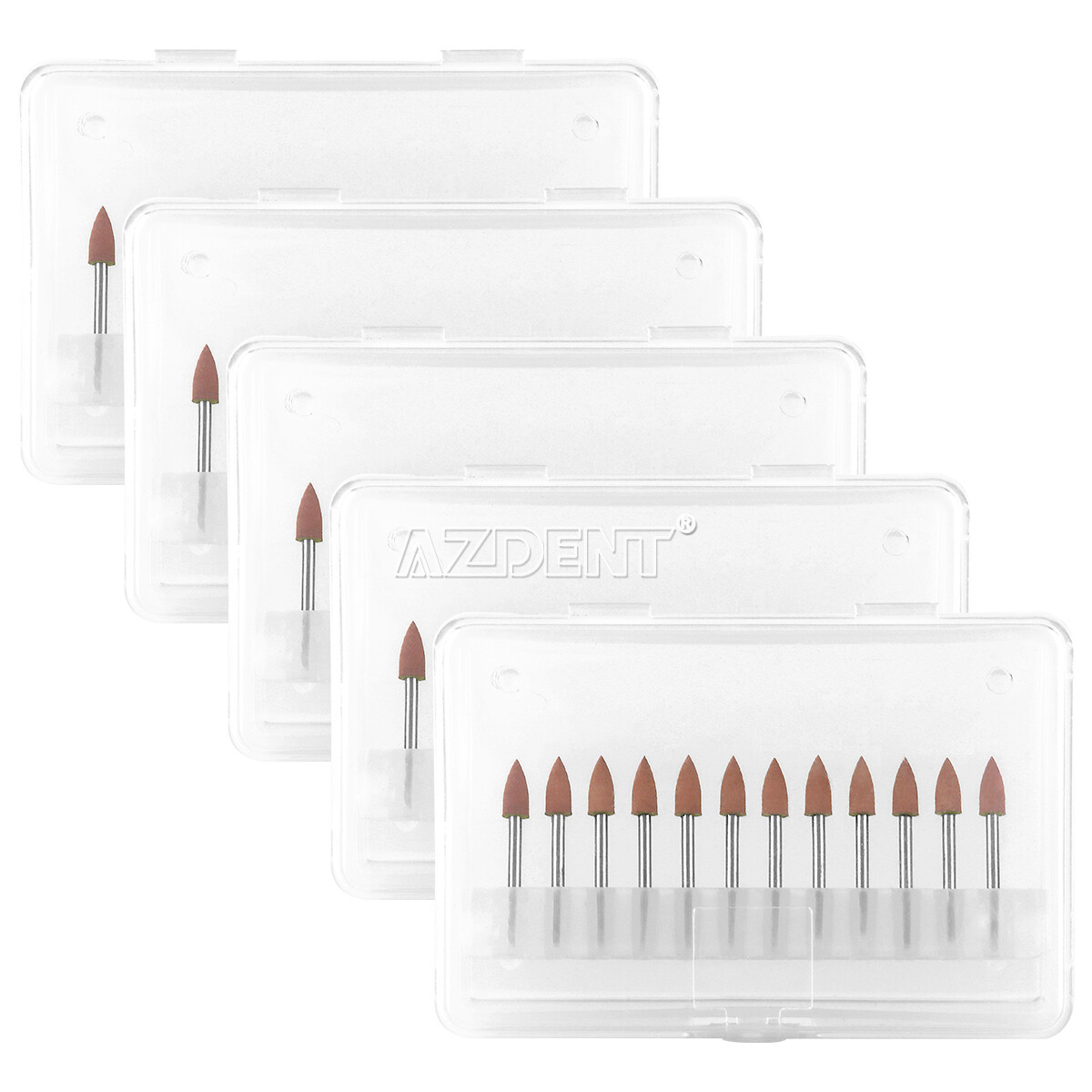 AZDENT Dental 0413 Brownie Polishers Friction Grip FG Mini Points 1.6mm 12/Box