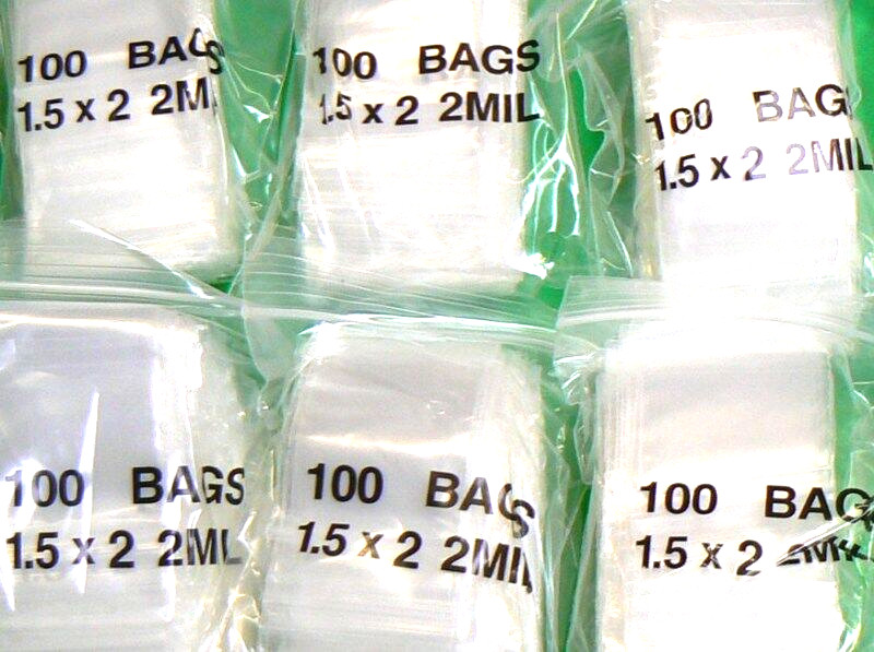 1-1/2″ x 2″ Zip Seal Top Lock Bags 6000 Clear 2mil Poly Bags Reclosable Baggies