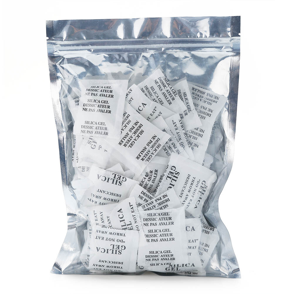 100 Pack 3 Grams Silica Gel Desiccant Pack Moisture Absorber Reusable Food Safe