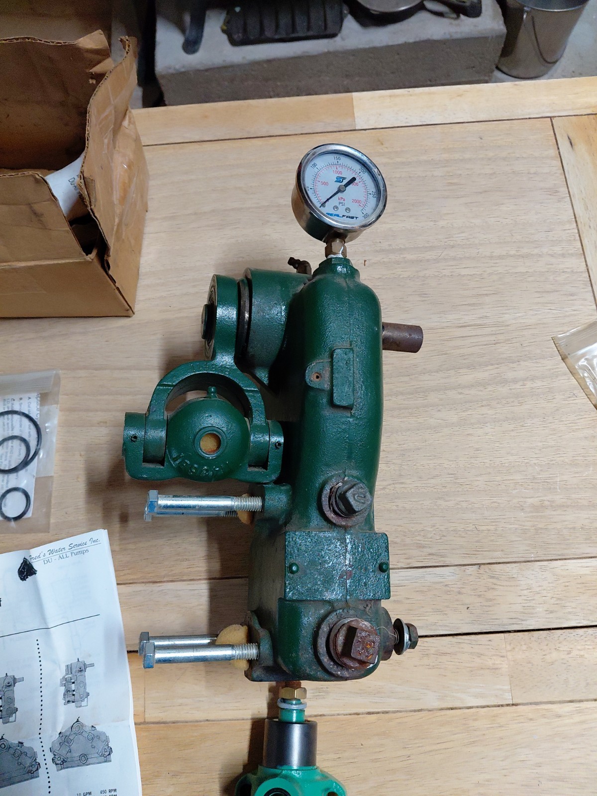 Du-All Spray Pump, 2GPM Single Cylinder Double Acting 340RPM Cast Iron Used