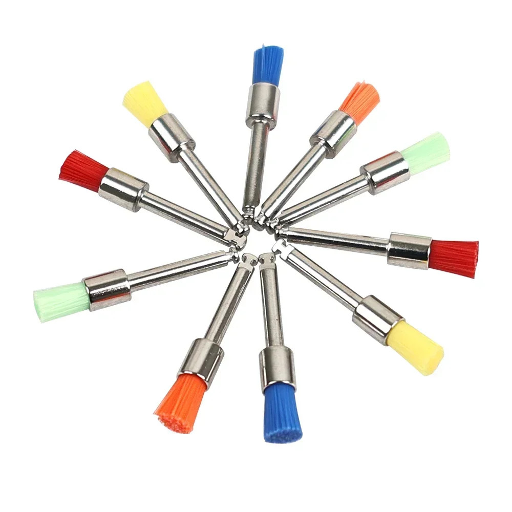 100 Pcs Dental Prophy Polishing Brush Nylon Bristle Flat/Tapered Prophylaxis RA