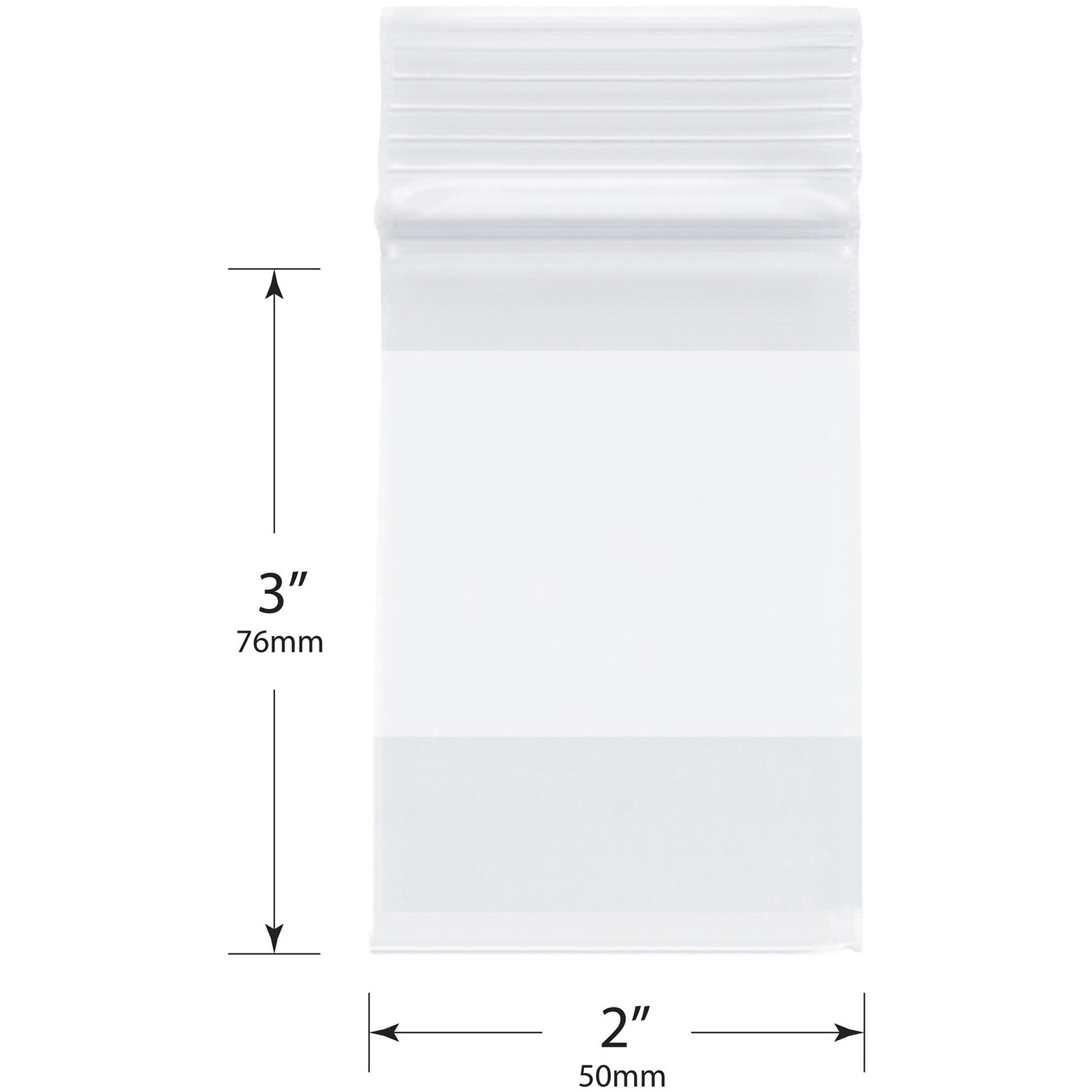 Plymor 2″ x 3″, 4 Mil with White-Block Heavy Duty Zipper Reclosable Plastic Bags
