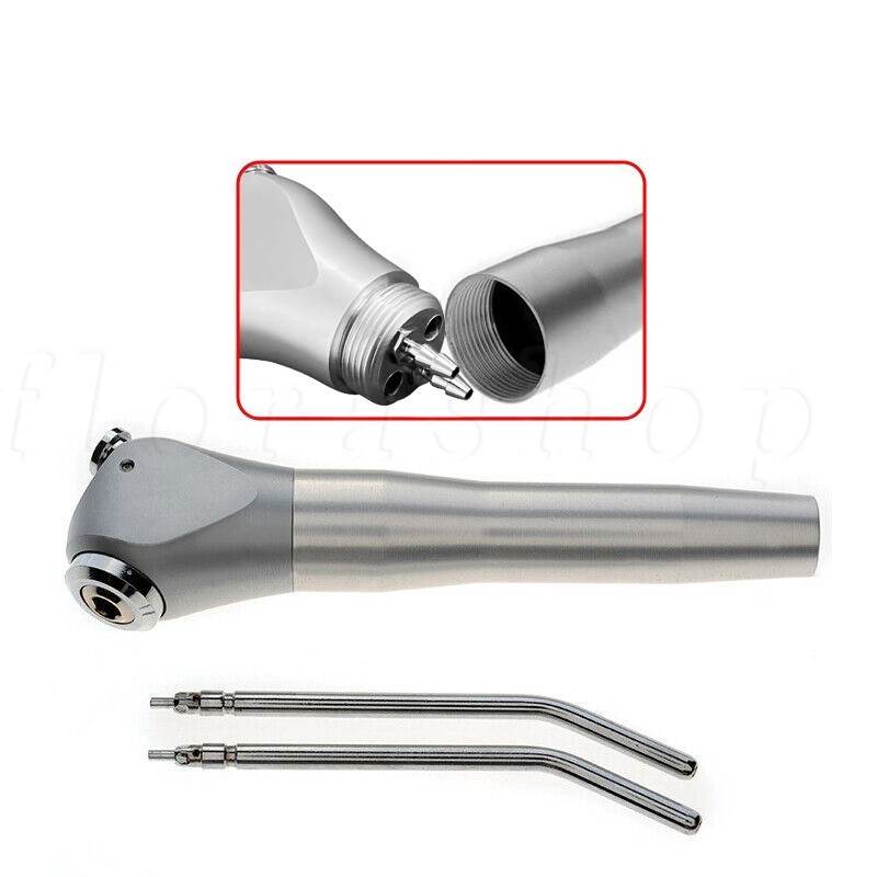Dental 3 Way Air Water Syringe Triple Spray Handpiece with 2 Nozzles Tips Tubes