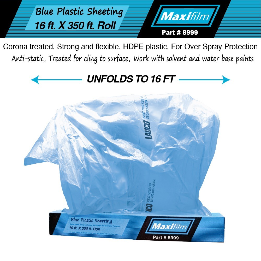 16ft x 350 ft MaxiFilm Blue Plastic Sheeting Roll