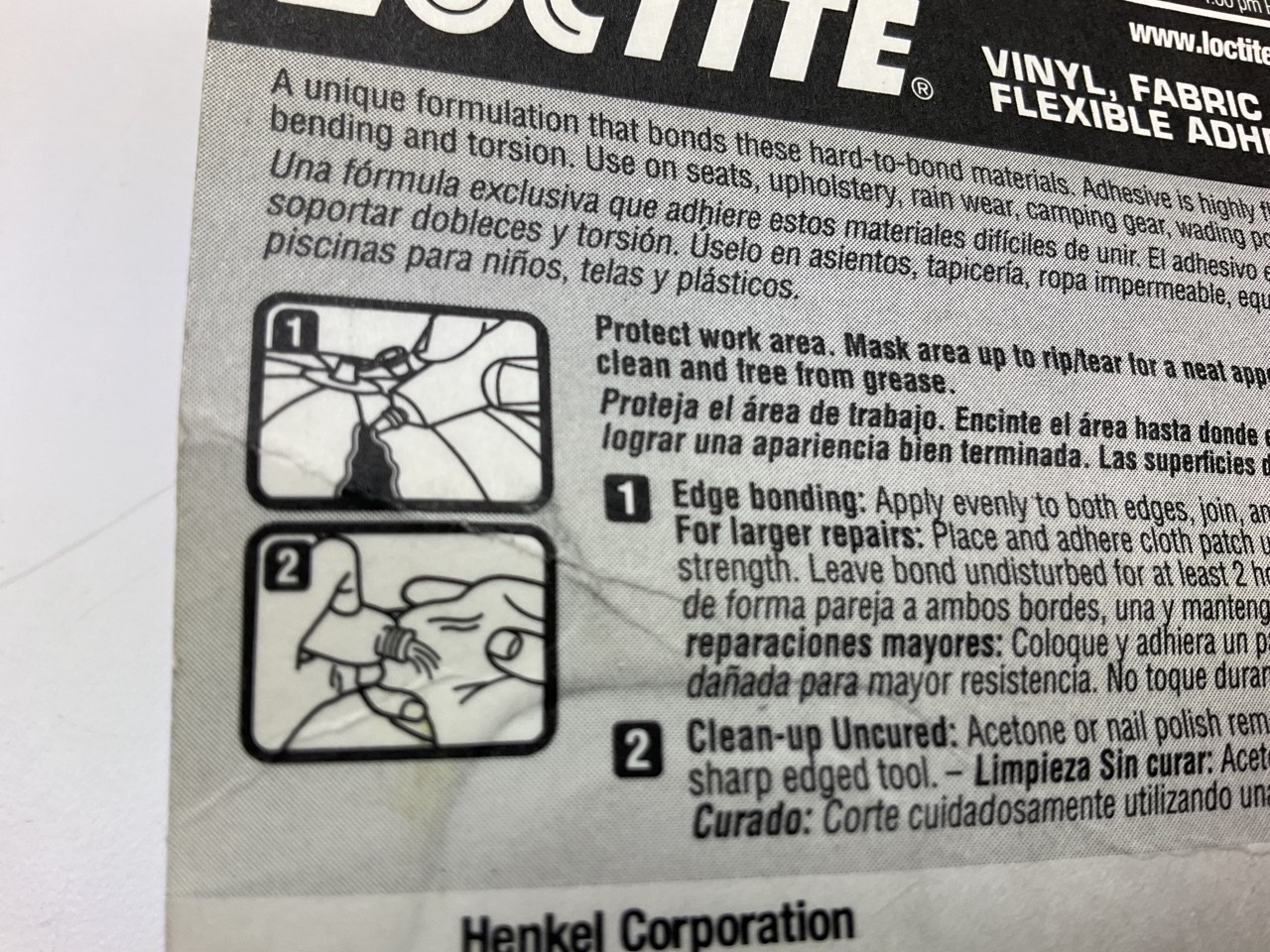 Loctite 1360694 Vinyl / Fabric / Plastic High Strength Flexible Adhesive 1 Oz.