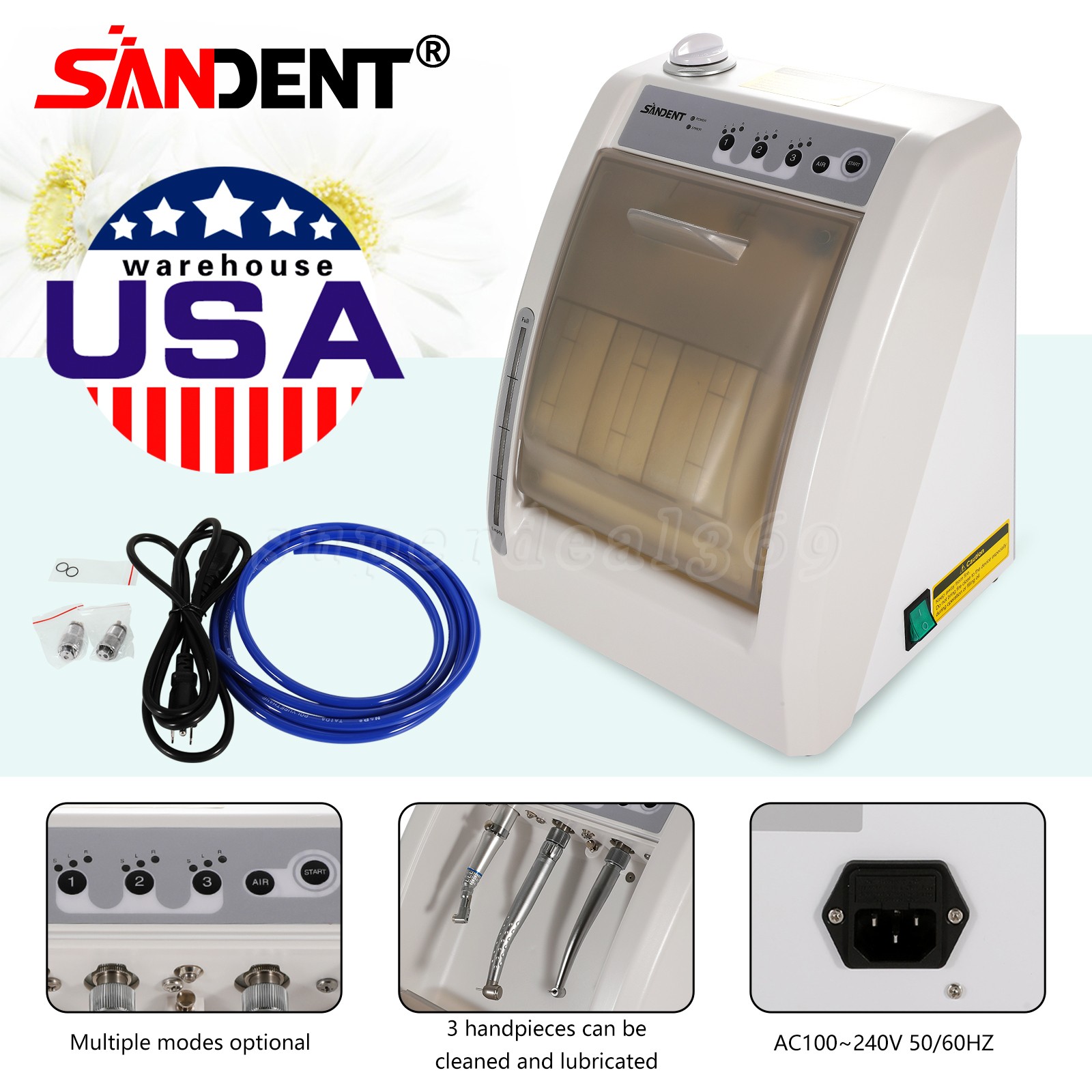 Dental Handpiece Cleaning & Lubricating Machine High Low Speed Lubricating Oil