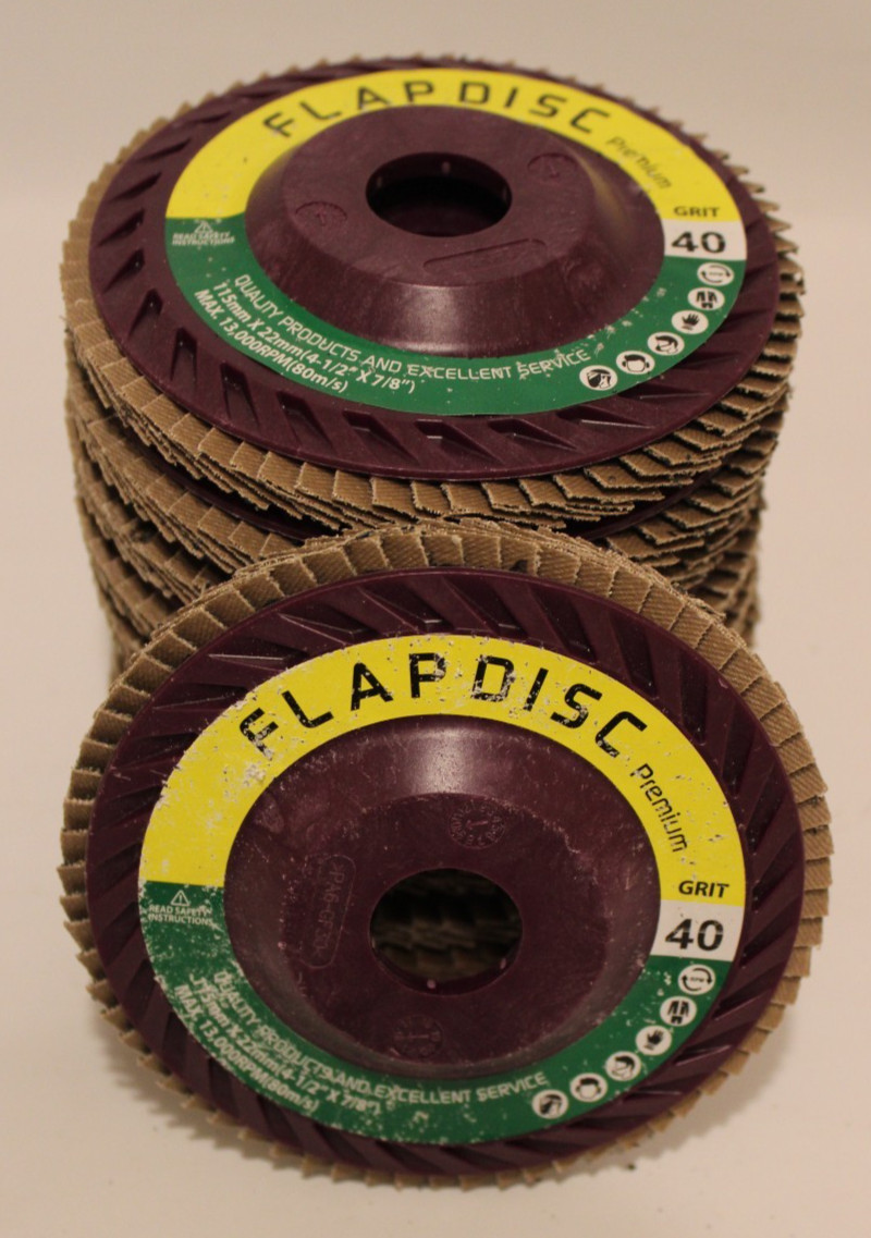 (10) 4-1/2″ X 7/8″ Kelco Plastic Trimmable Flap Disc Abras. Wheels 40 60 80 Grit