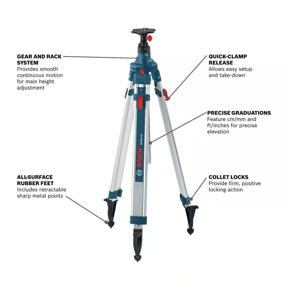 110 In. Heavy-Duty Aluminum Quick Clamp Elevator Tripod with Heavy-Duty Webbing