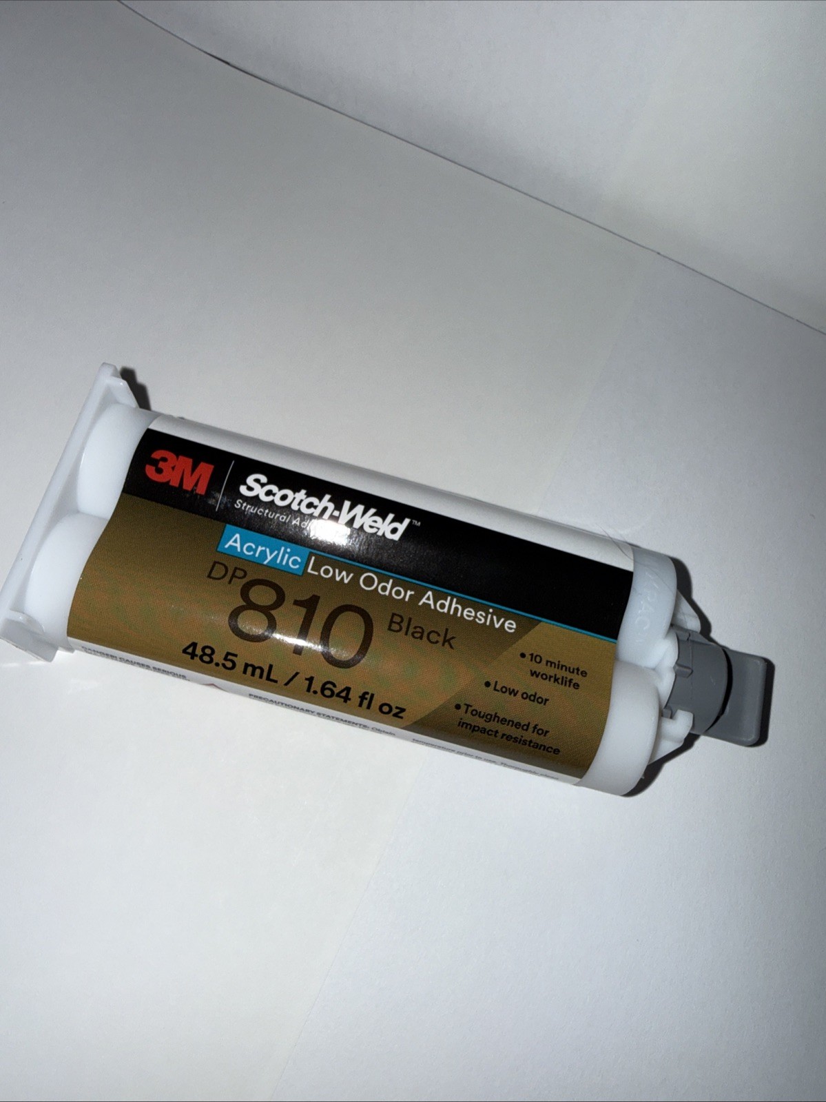 3M 810 Acrylic Adhesive, Dp 810 Black Dual-Cartridge, 1:1 Mix Ratio 20 Min DP810