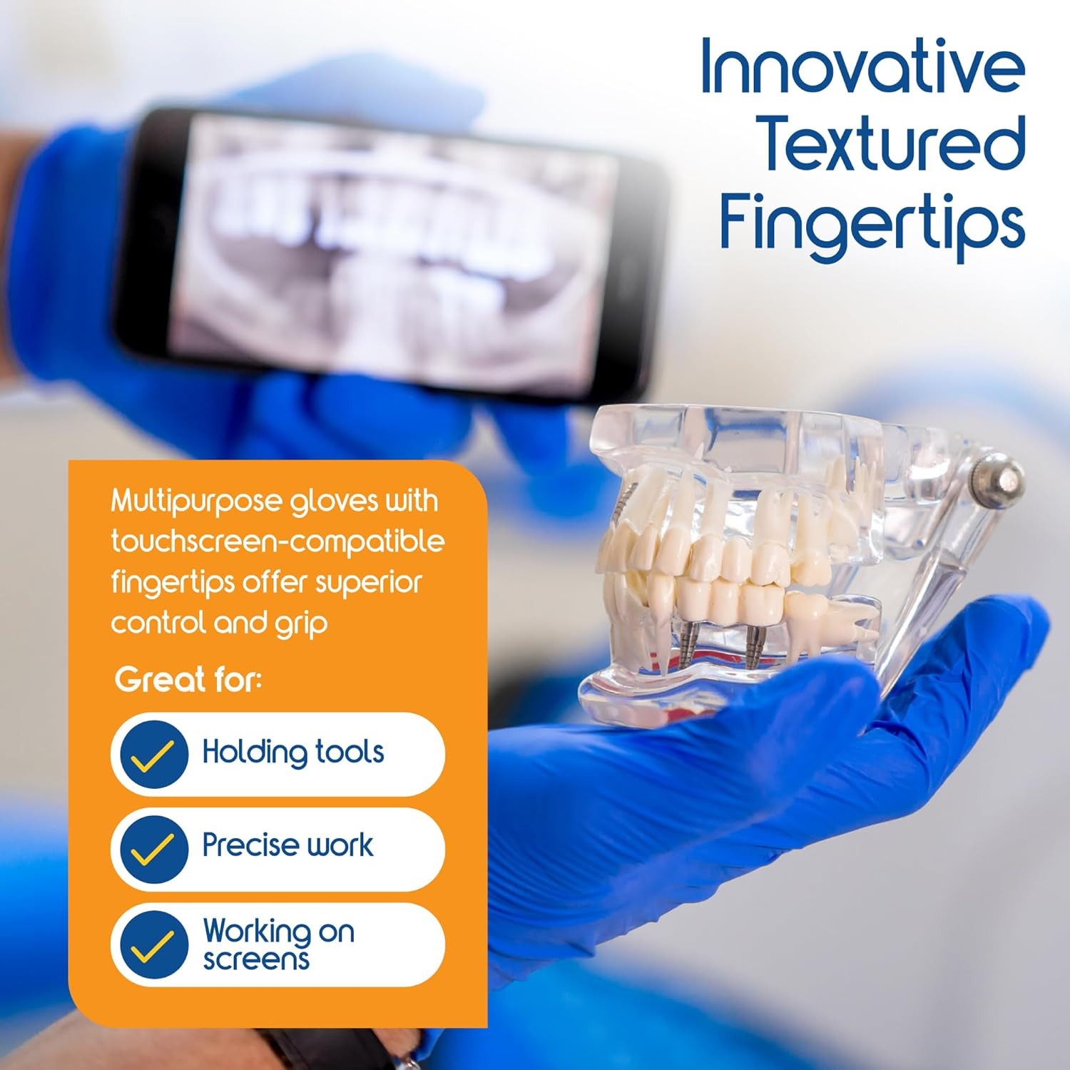 Cobalt Blue Nitrile Disposable Gloves | 4.5 Nitrile Safety Medical Exam Cooking