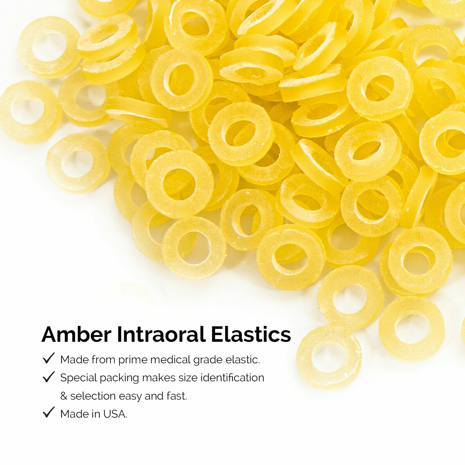 JMU Dental Orthodontic Elastics Intraoral Elastic Bands Latex Braces 100pcs/pk
