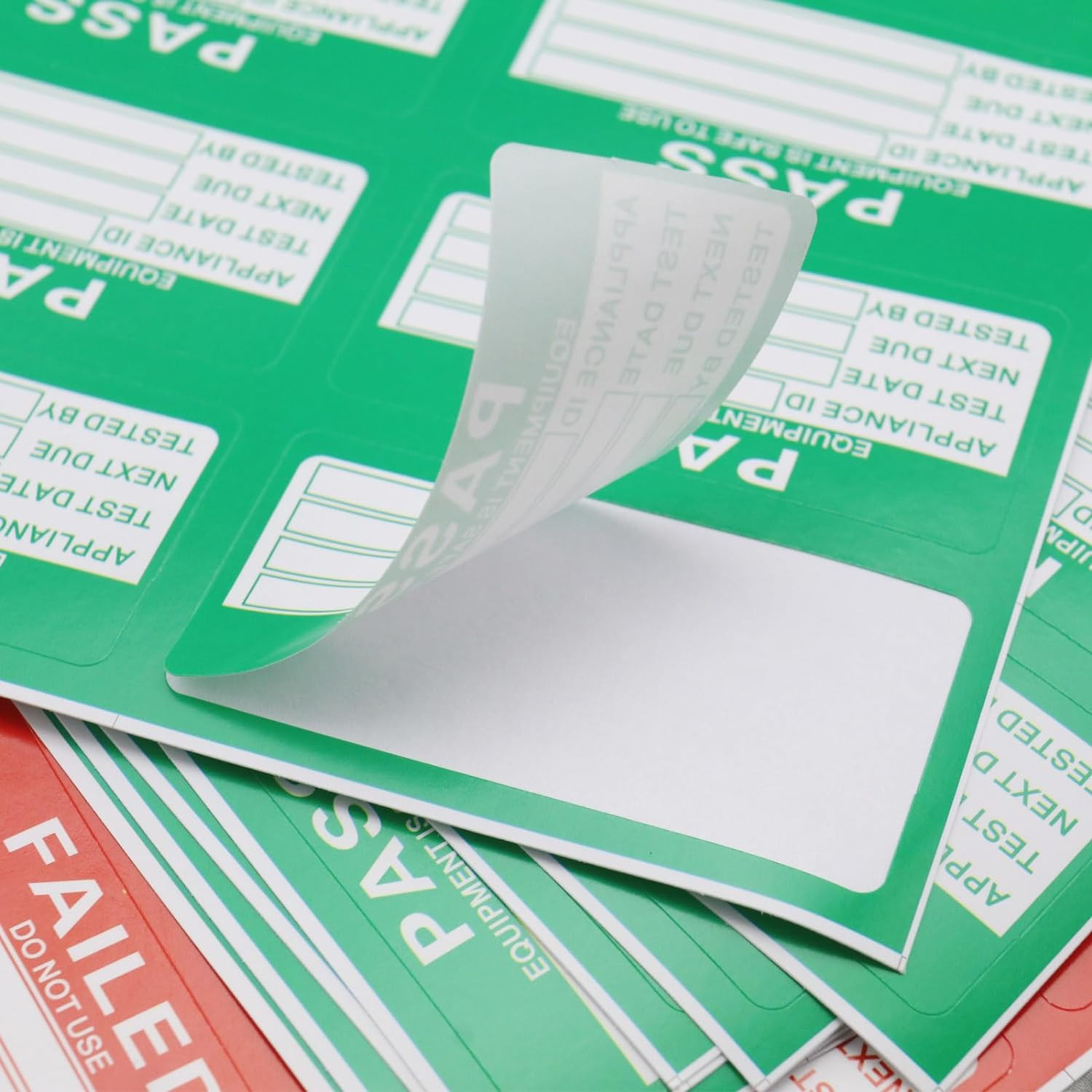 550Pcs PAT Testing Stickers – 500Pcs Pass, 50Pcs Failed – 50x25mm PAT Labels App