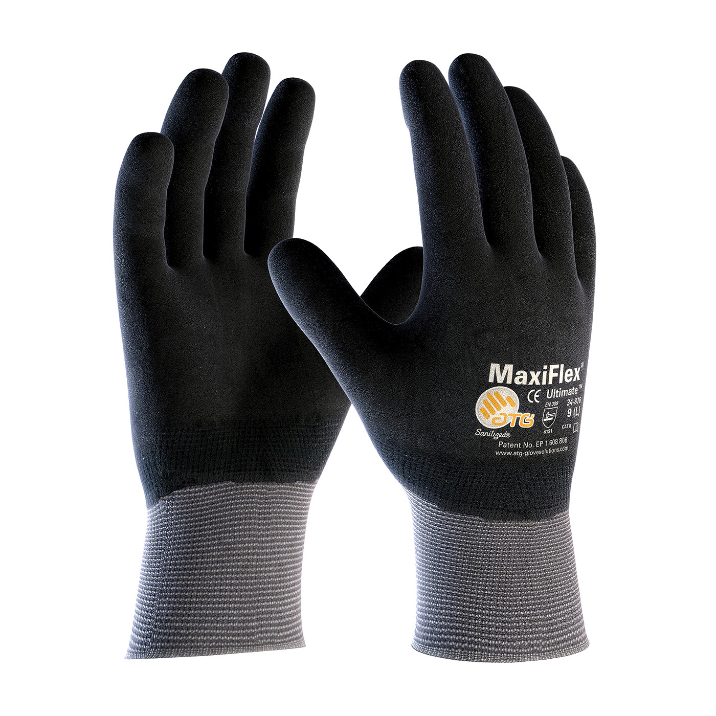 PIP 34-876 ATG MaxiFlex Ulitimate Fully Nitrile Coated Nylon Gloves 3 pair XL