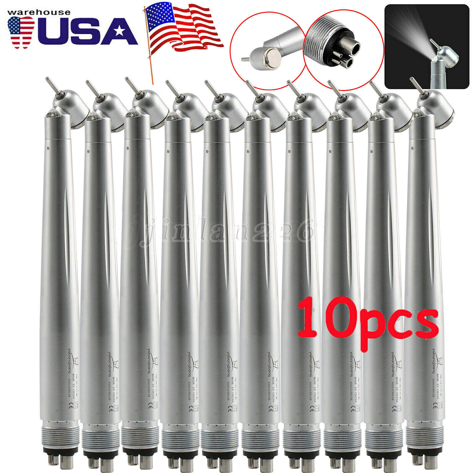 NSK Ti-Max X450 M4 Surgical 45° LED Speed Handpiece Dental Single Water Jet 18W
