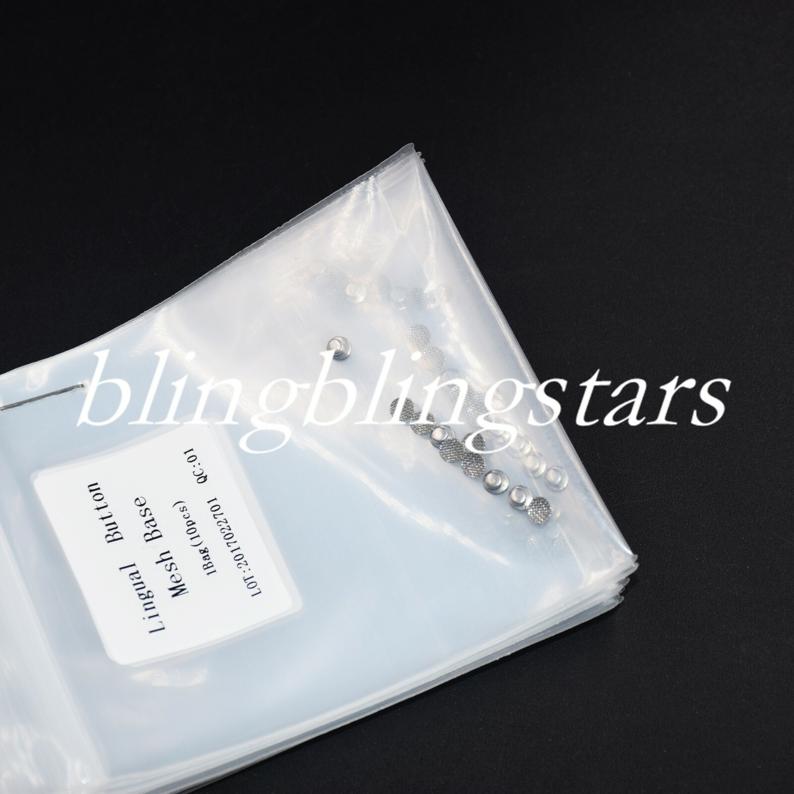100 Pcs 10 Packs Dental Orthodontic Lingual Button Round Mesh Base