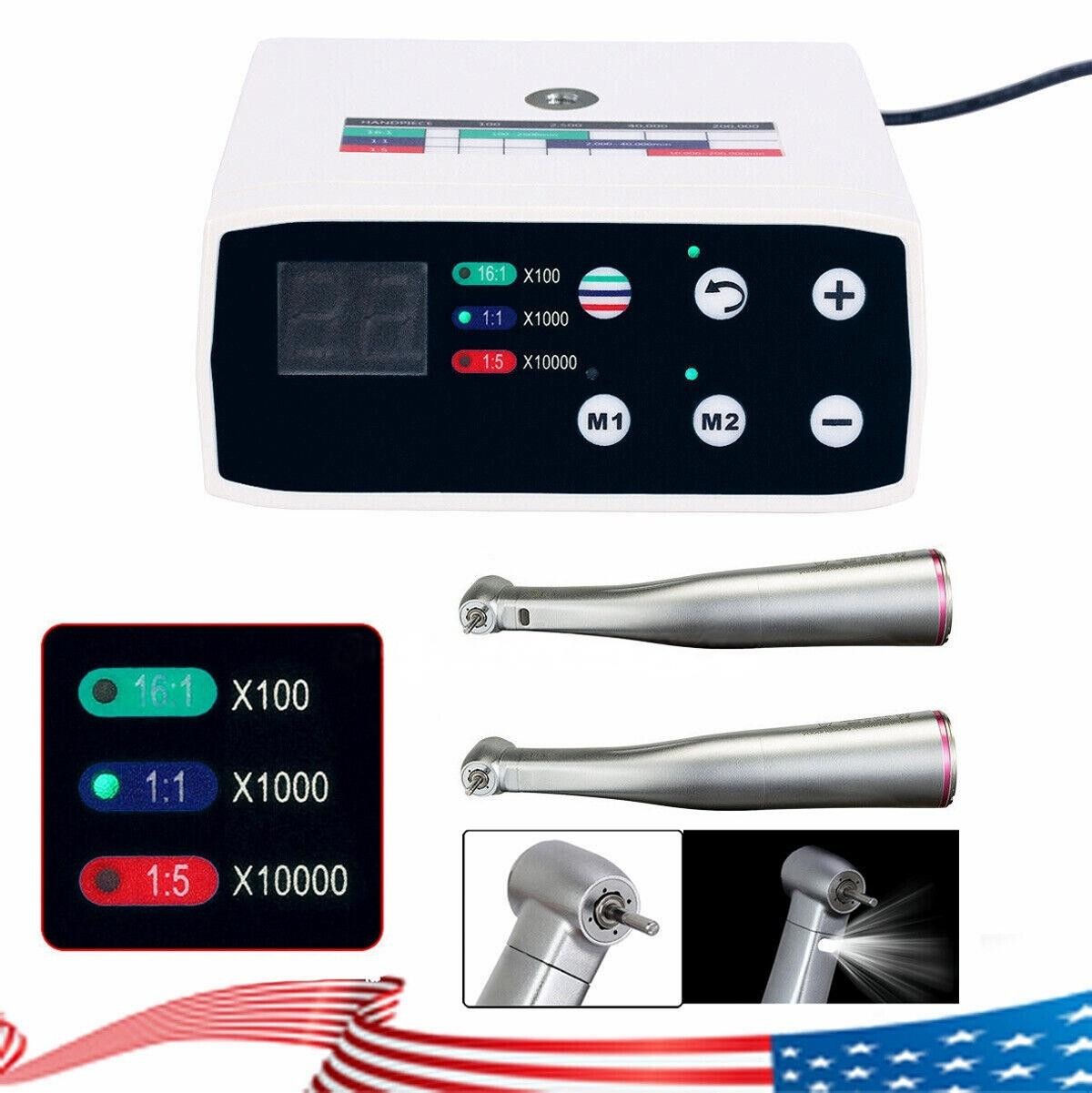 US NSK Style Dental Brushless LED Electric Micro Motor 1:5 Increasing Handpiece
