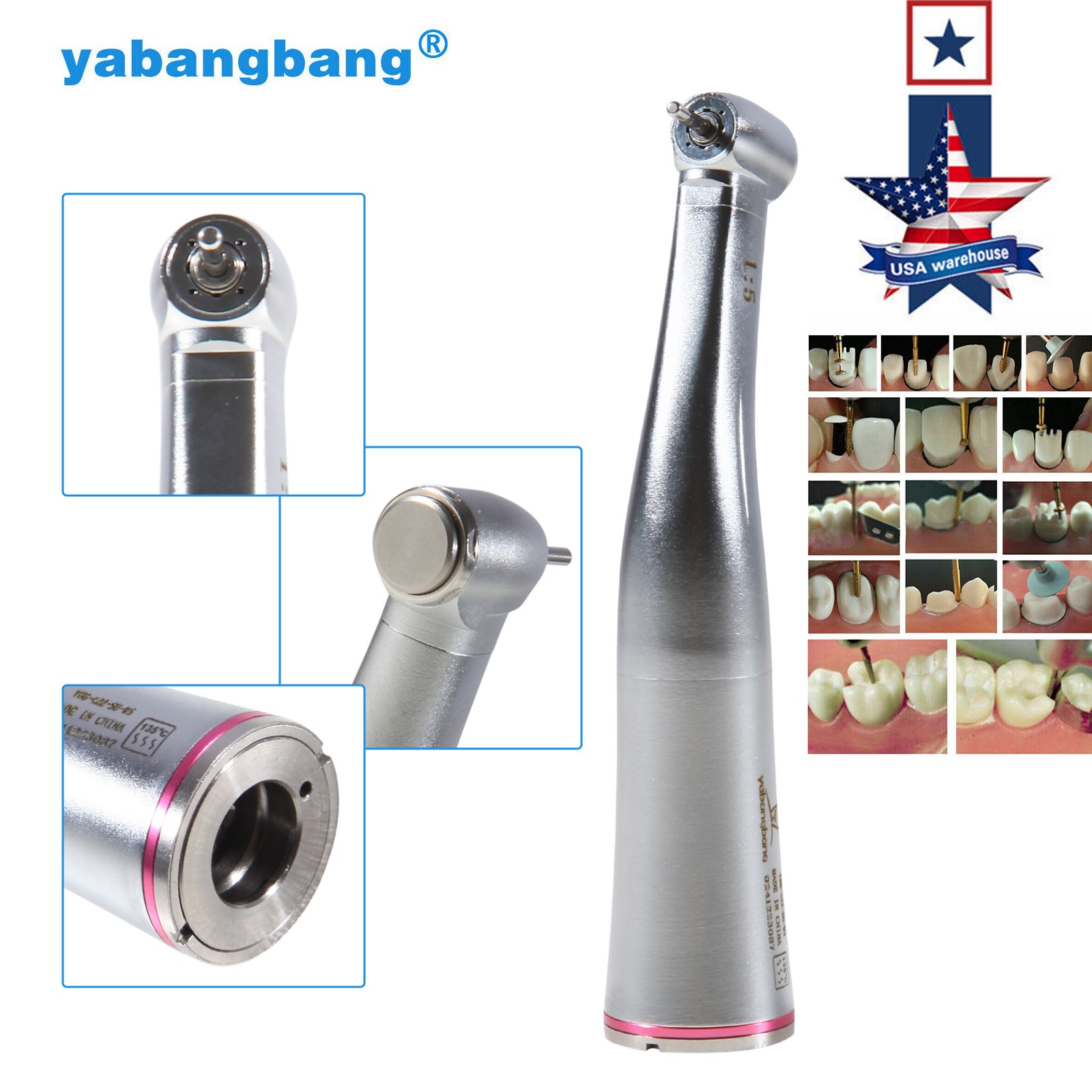 Yabangbang Dental 1:5 Increasing Contra Angle Handpiece for NSK E-type Motor
