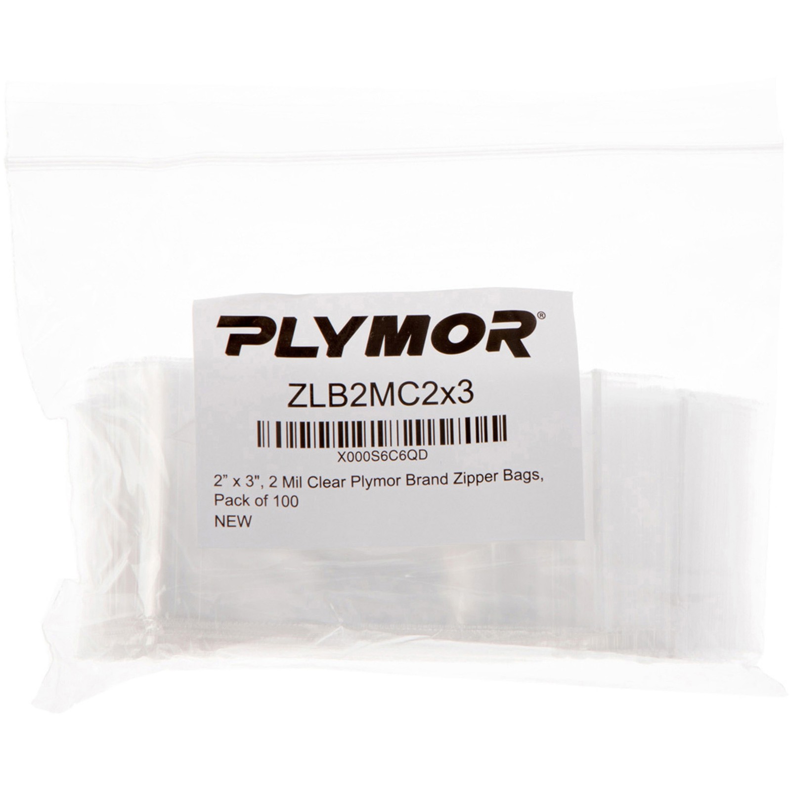 Plymor 2″ x 3″, 2 Mil Zipper Reclosable Plastic Bags