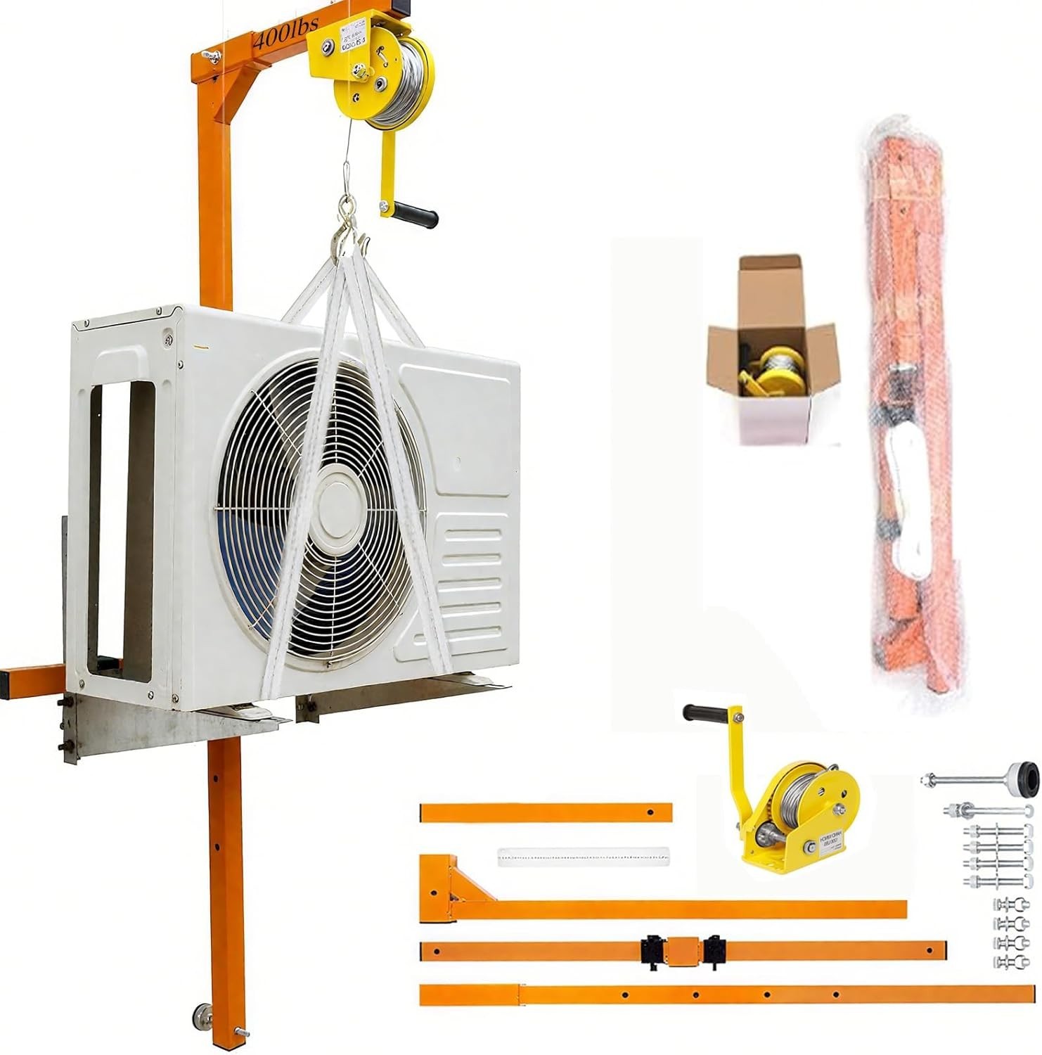 Air Conditioner Lifting Tool 50 FT Height 1200 LBS Air Conditioner Lifting Crane