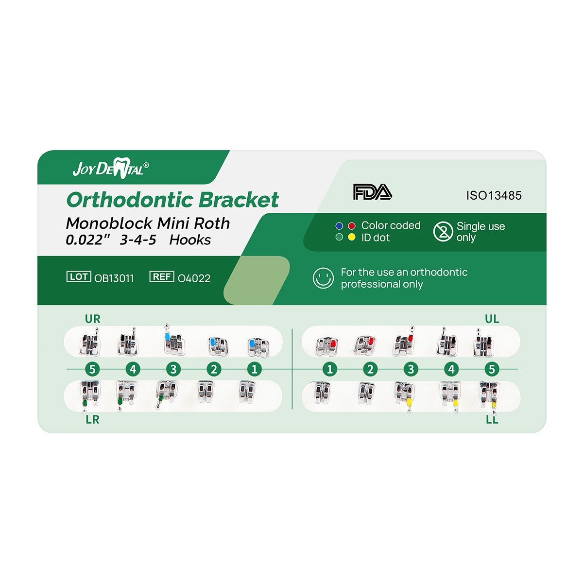 20 X Dental Orthodontic Brackets Braces Mini Roth MBT 022 /018 Hook 345