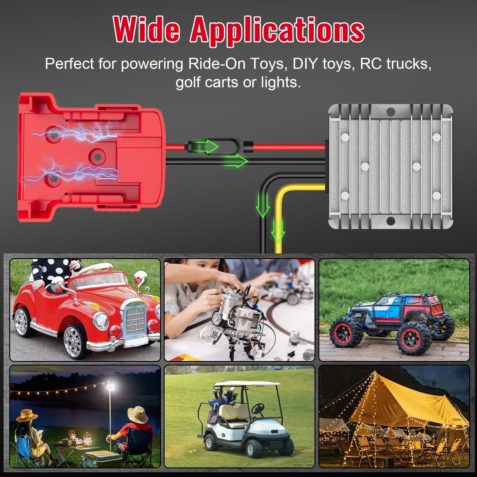 2 pack DC 18V to 12V Step Down Converter Compatible with Milwaukee 18V Battery