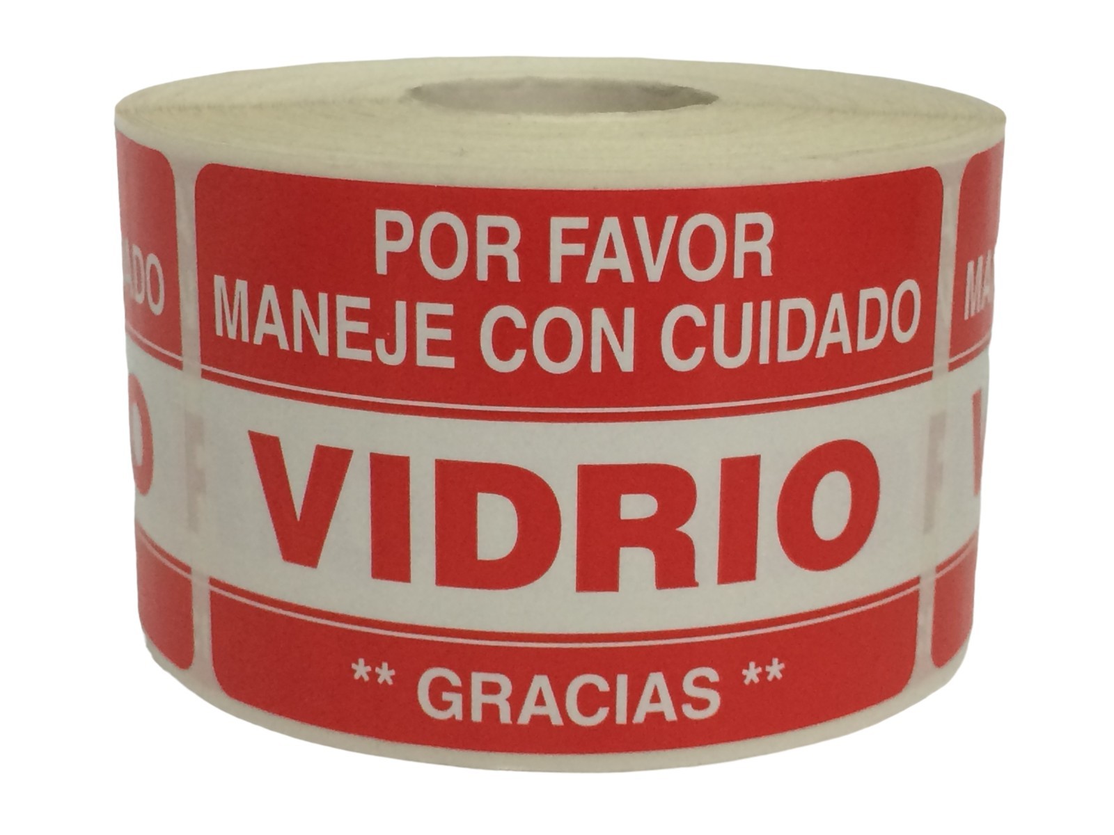 Spanish Labels – Vidrio 2×3 Glass Fragile Stickers 500 Each, 1-60 Rolls