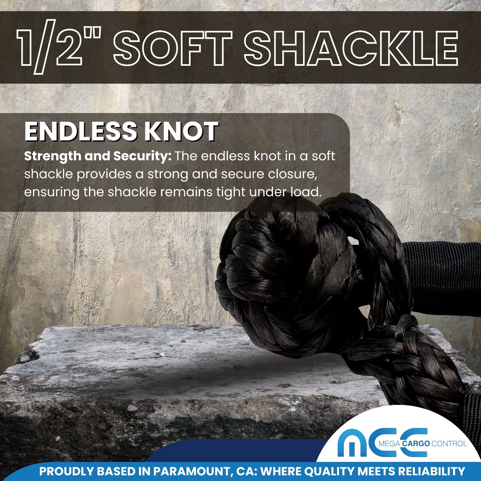 2 PC 1/2” x 22” Synthetic Soft Shackle Tow Rope Recovery Strap 37,400LBS