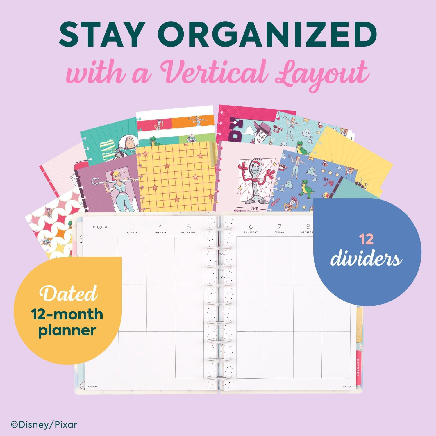 Happy Planner Disney Toy Story 12-Month Disc-Bound Planner, July 2026–June 2027,