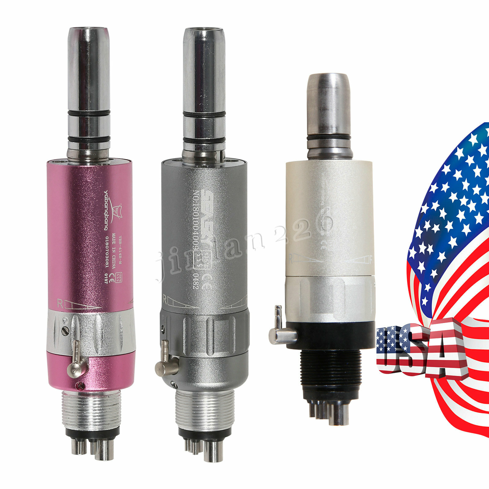 1-5 NSK Style Dental Air Motor Handpiece Slow Low Speed E-type Disconnect 4Hole