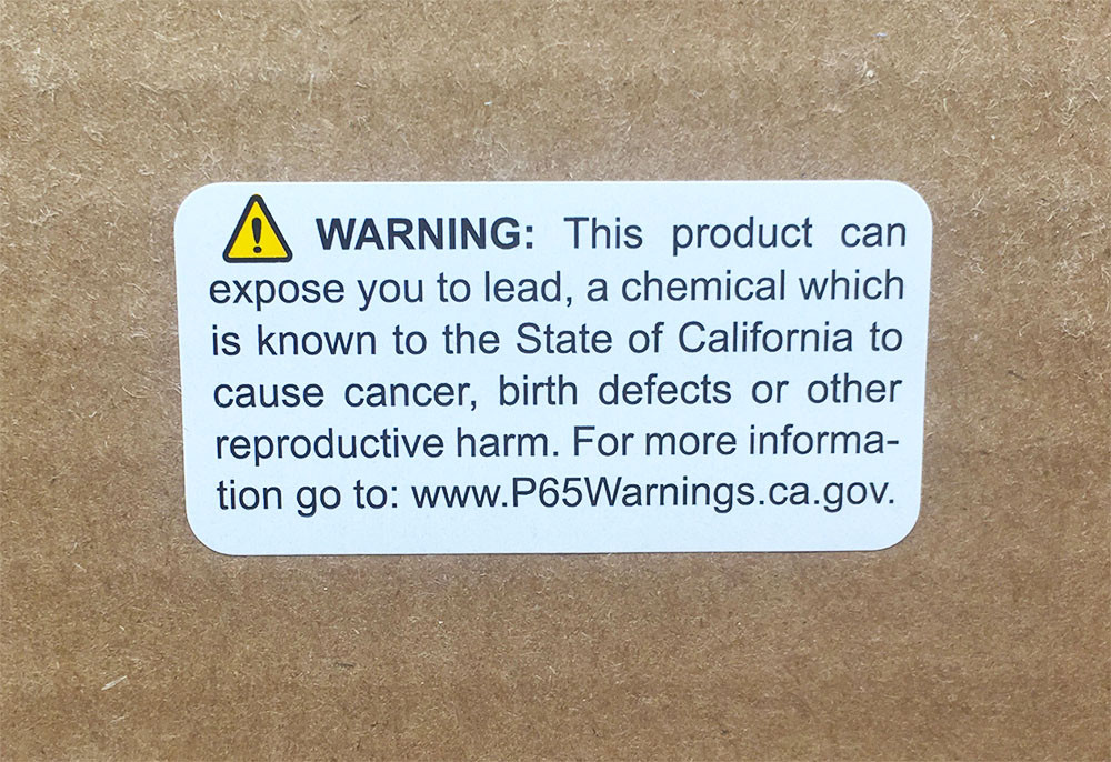 California Proposition 65 Contains Lead Stickers, 1 x 2 Inches, 500 Labels Total