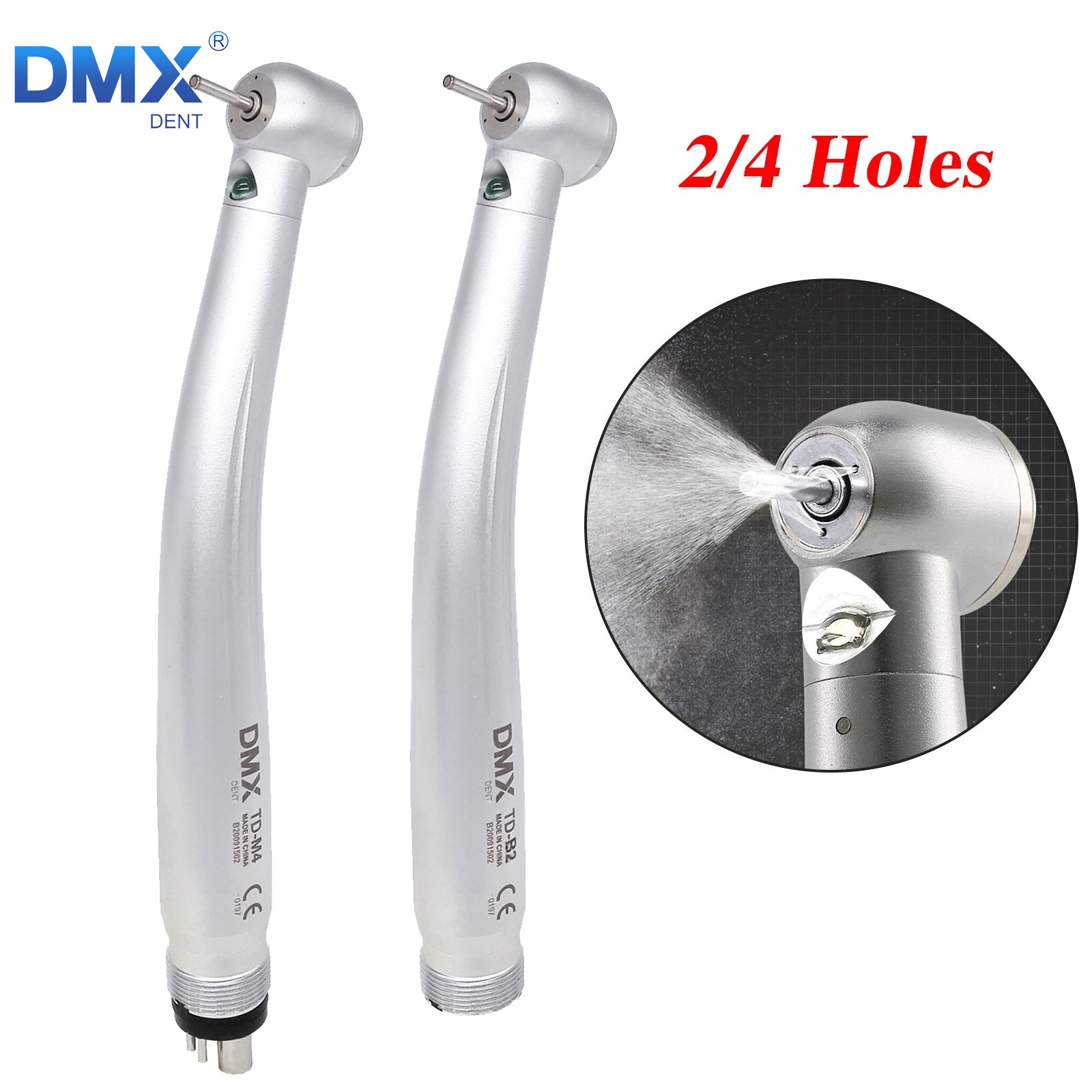 Pieza de mano LED turbina alta velocidad fibra óptica dental estilo NSK 2/4 Hole