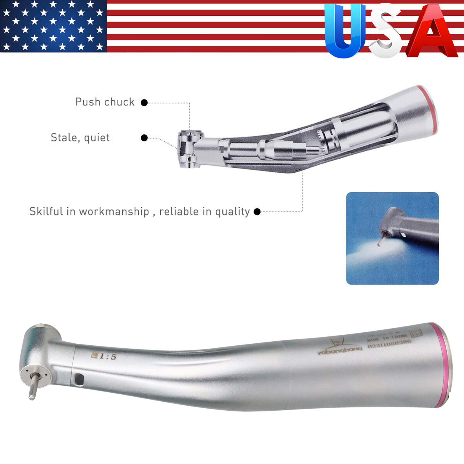 Fiber Optic 1:5 Increasing Handpiece Fit Dental Brushless Electric Micro Motor